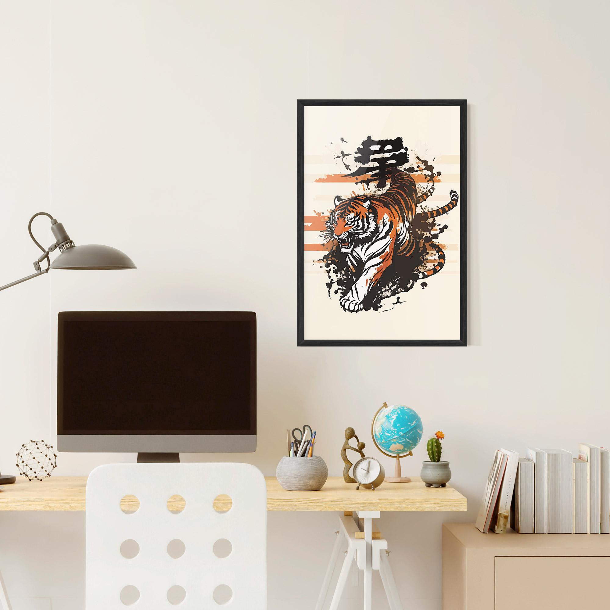 Poster Înrămat Asiatic Tiger mockup 6