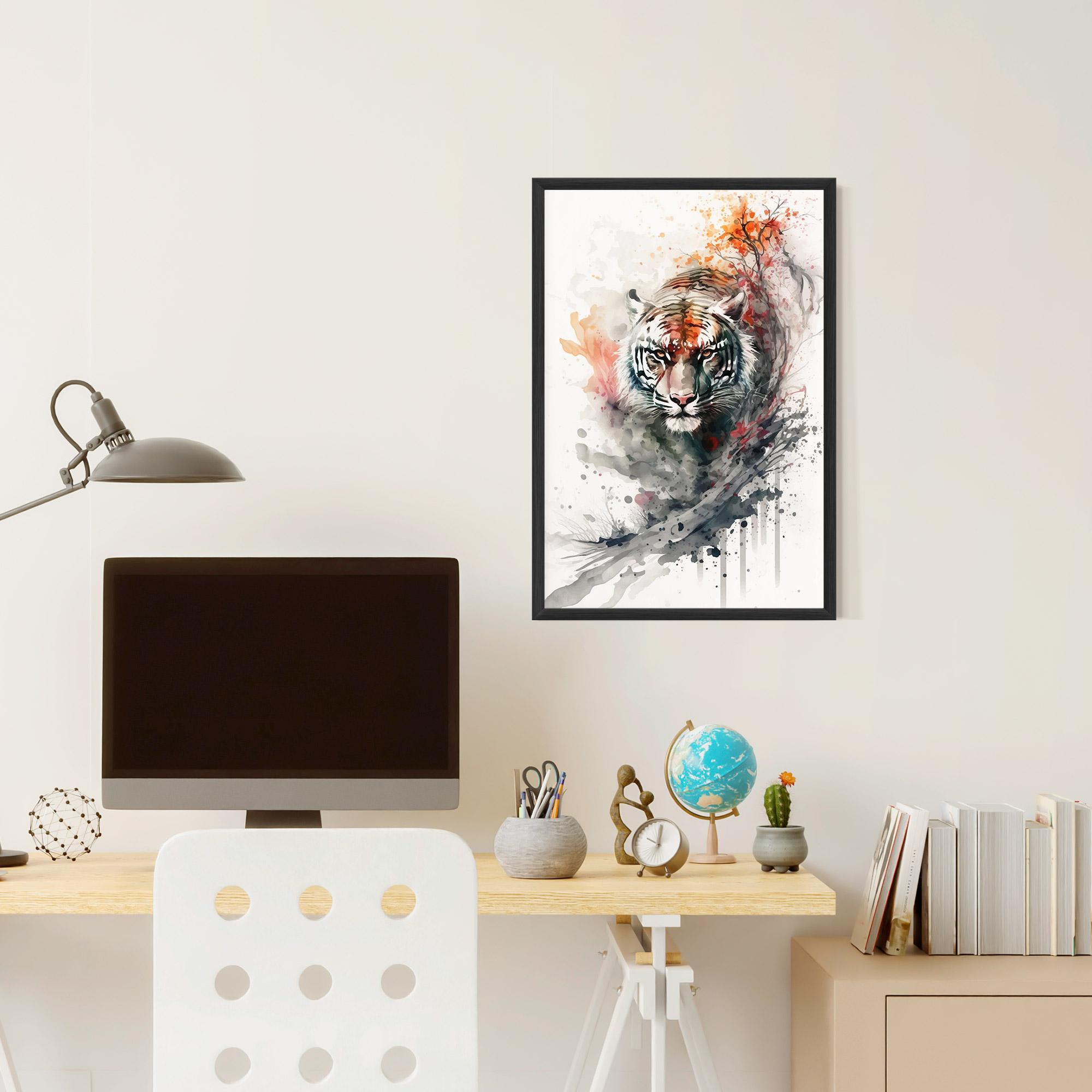 Poster Înrămat Beautiful Tiger Art mockup 6