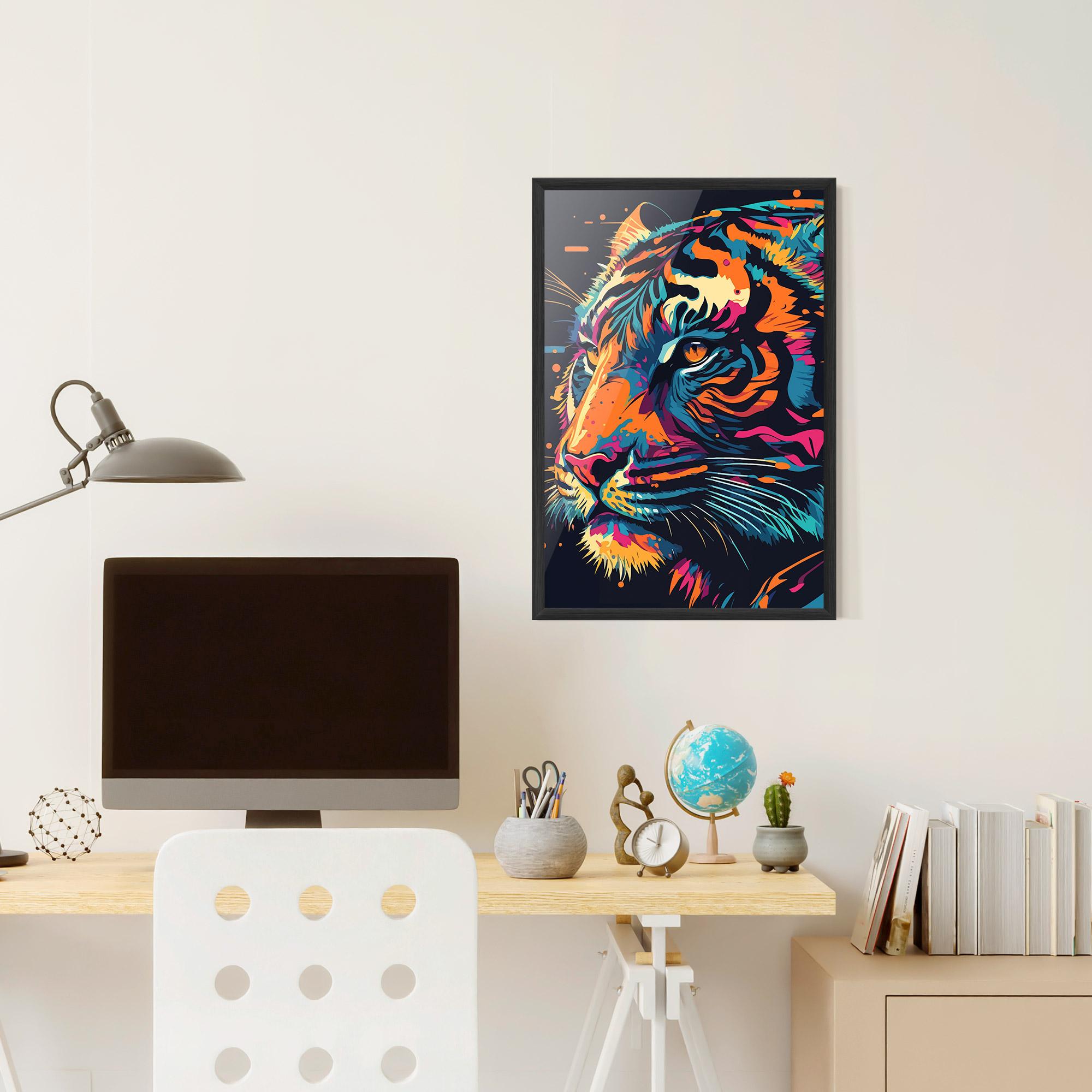 Poster Înrămat Colorful Tiger mockup 6