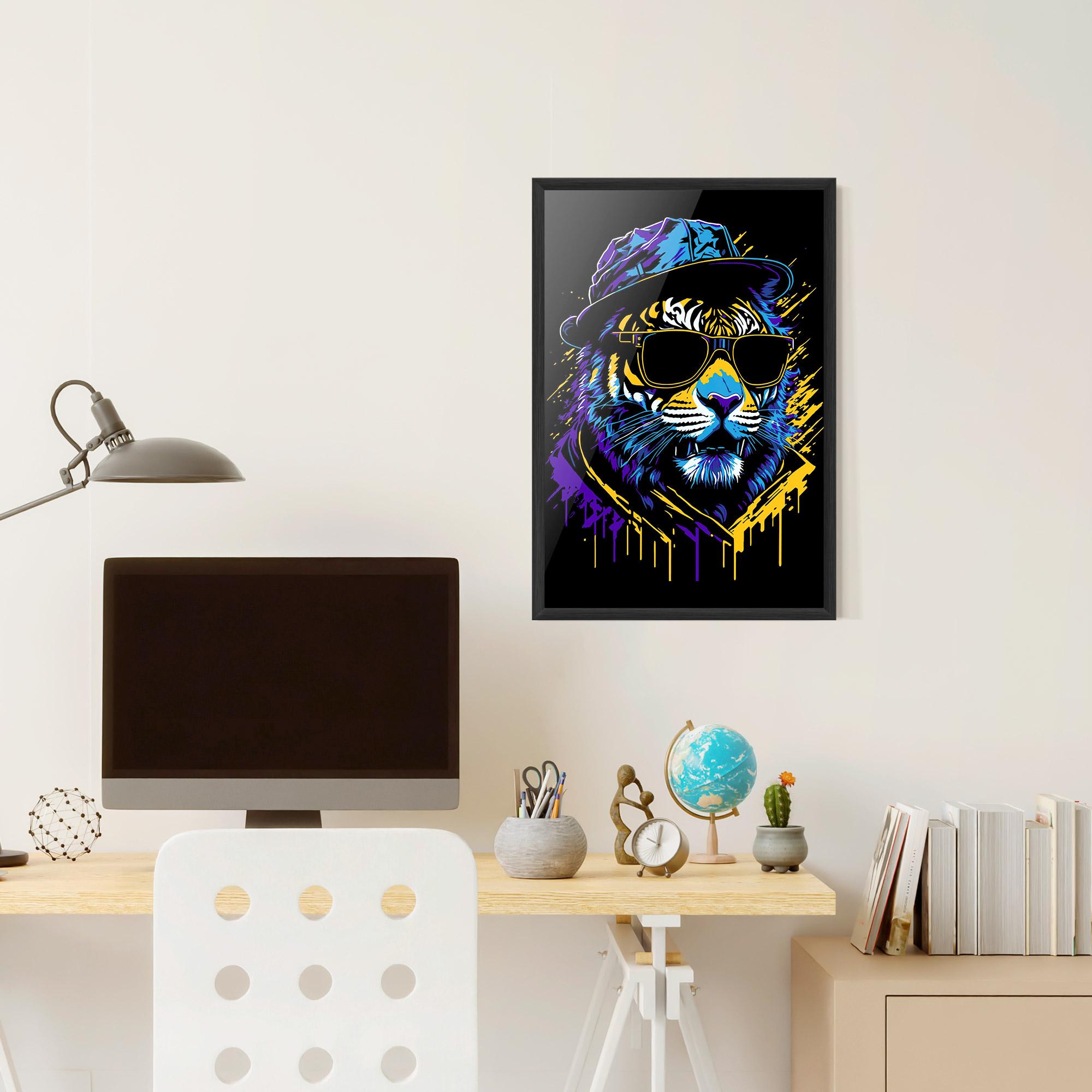 Poster Înrămat Glasses Tiger mockup 6