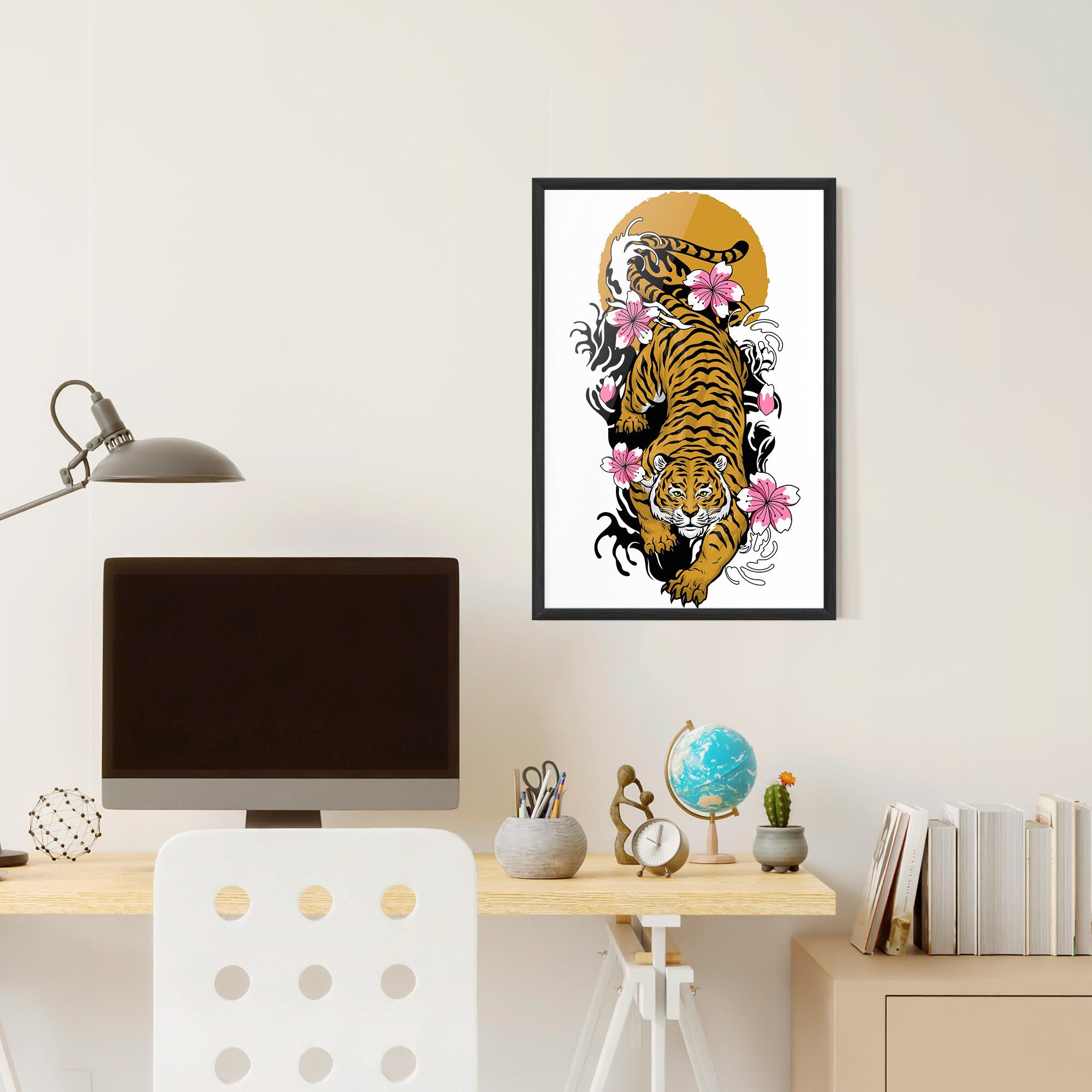 Poster Înrămat Japanese Style Tiger mockup 6
