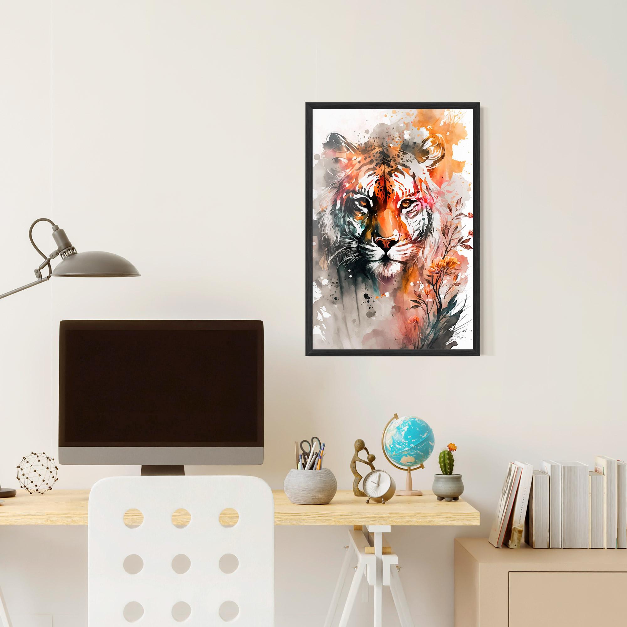 Poster Înrămat Orange Art Tiger mockup 6