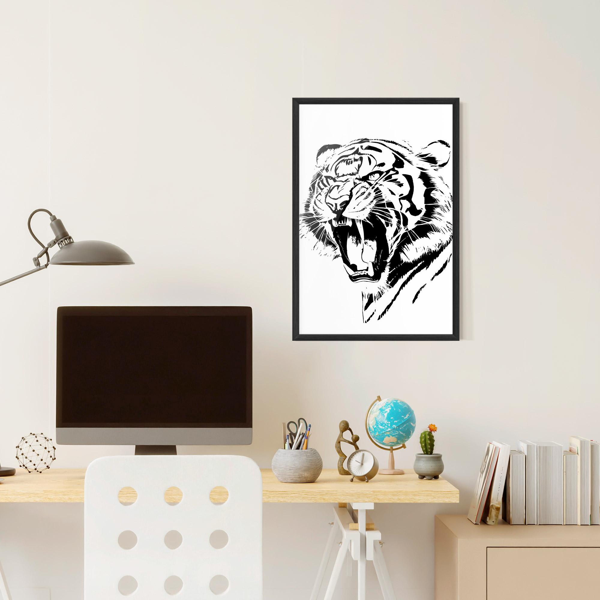 Poster Înrămat Roaring Tiger mockup 6