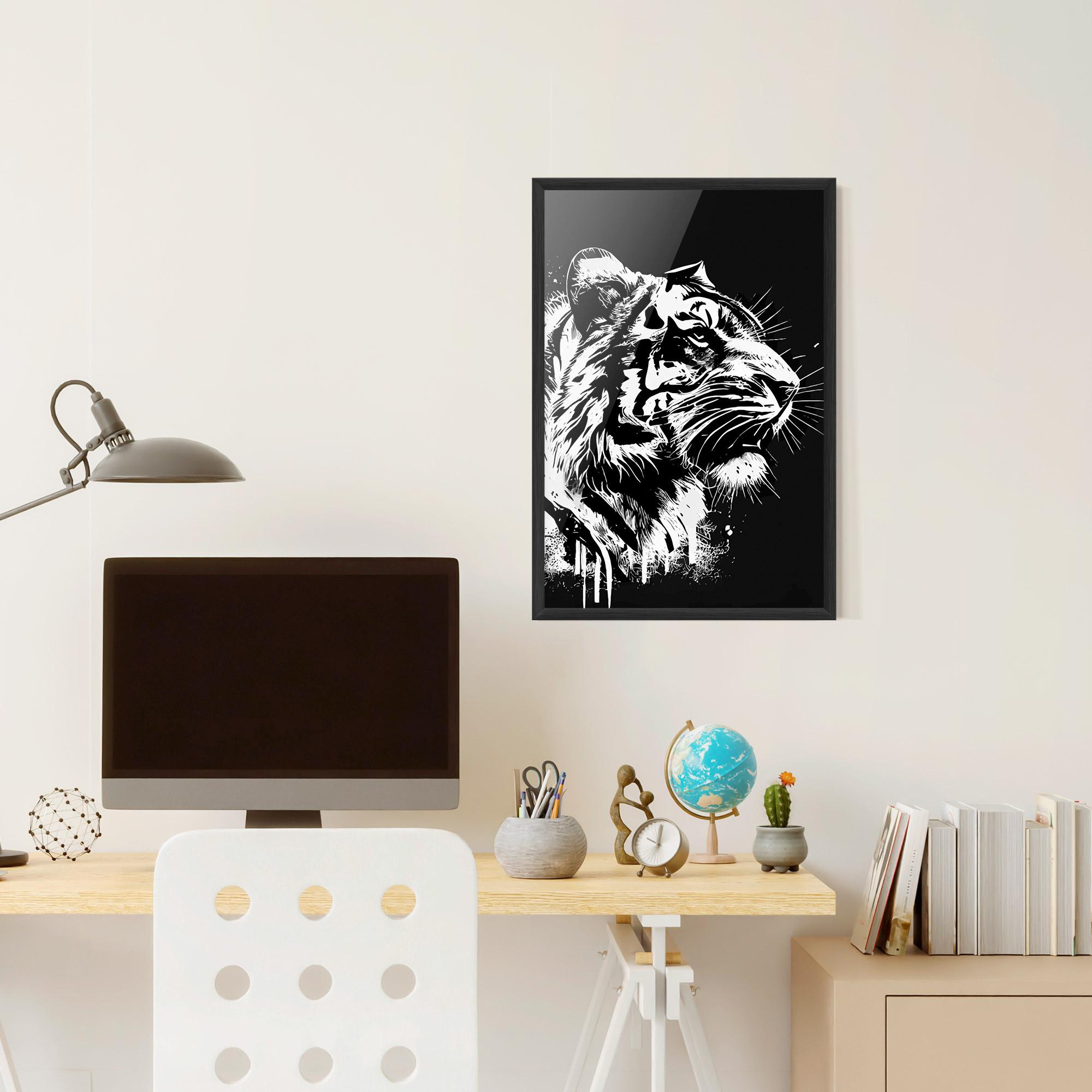 Poster Înrămat White Ink Tiger mockup 6