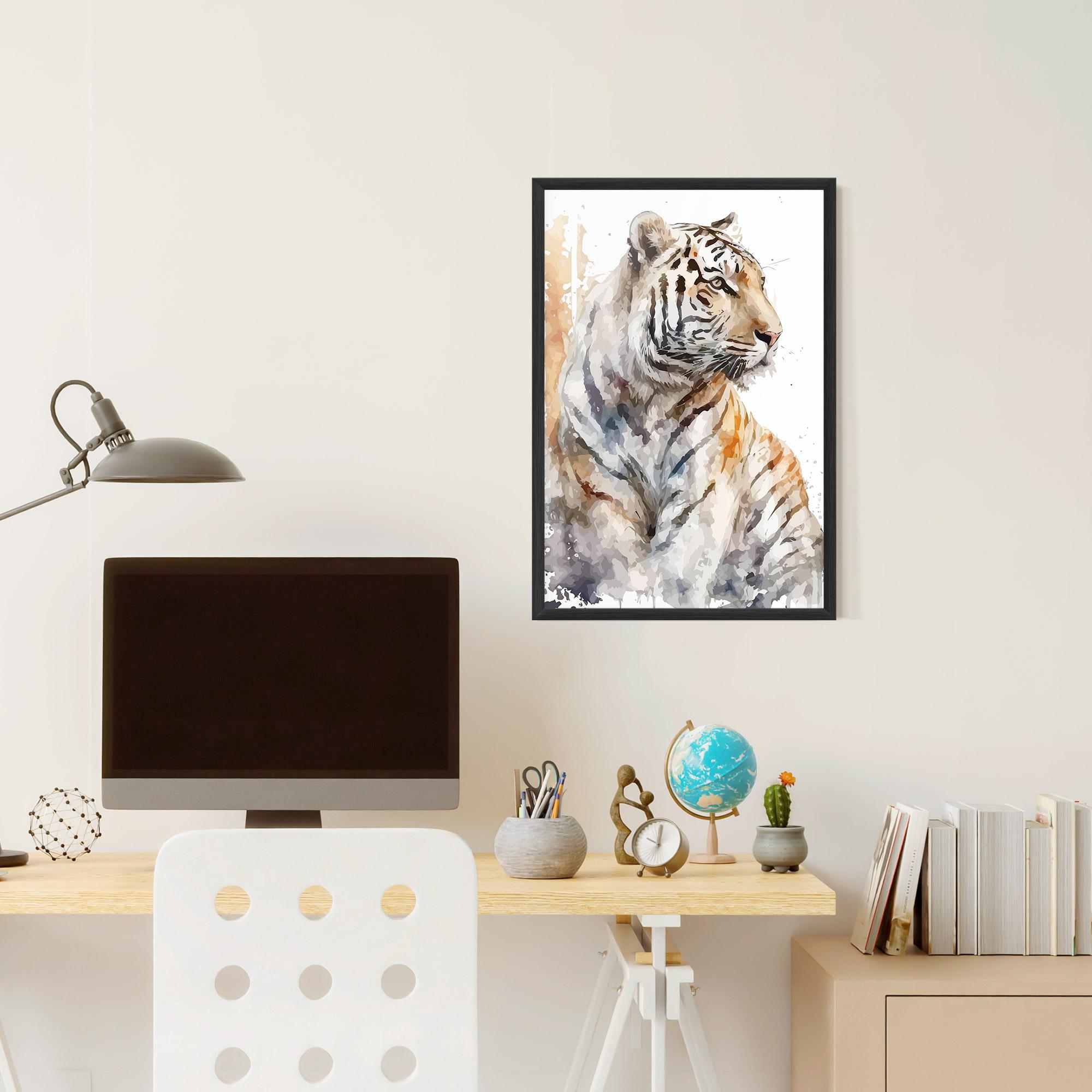 Poster Înrămat White Tiger Art mockup 6