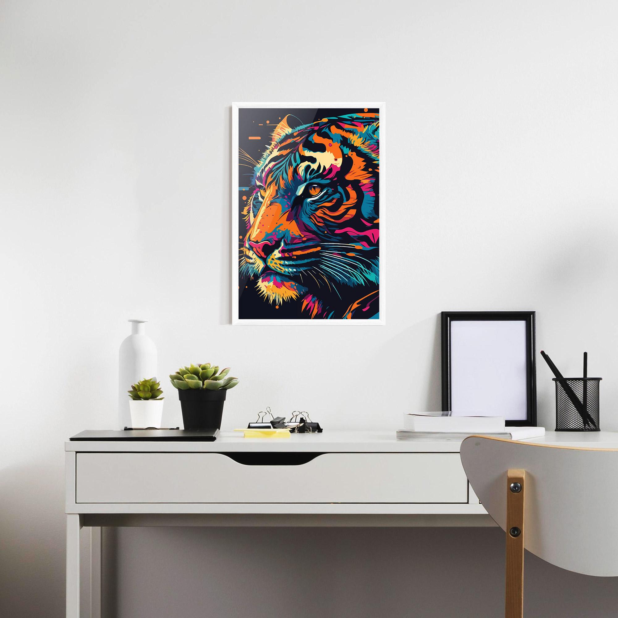 Poster Înrămat Colorful Tiger mockup 7