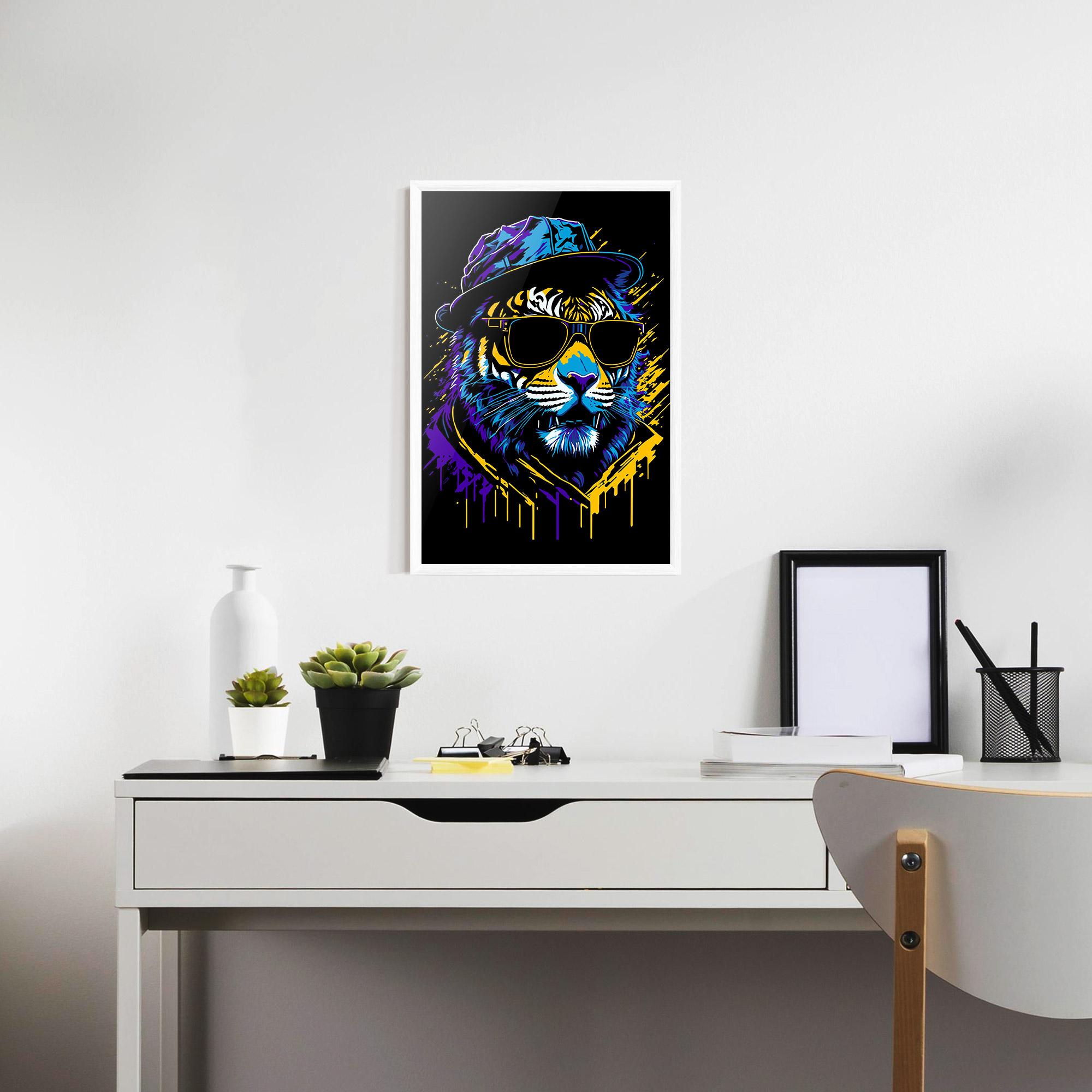 Poster Înrămat Glasses Tiger mockup 7
