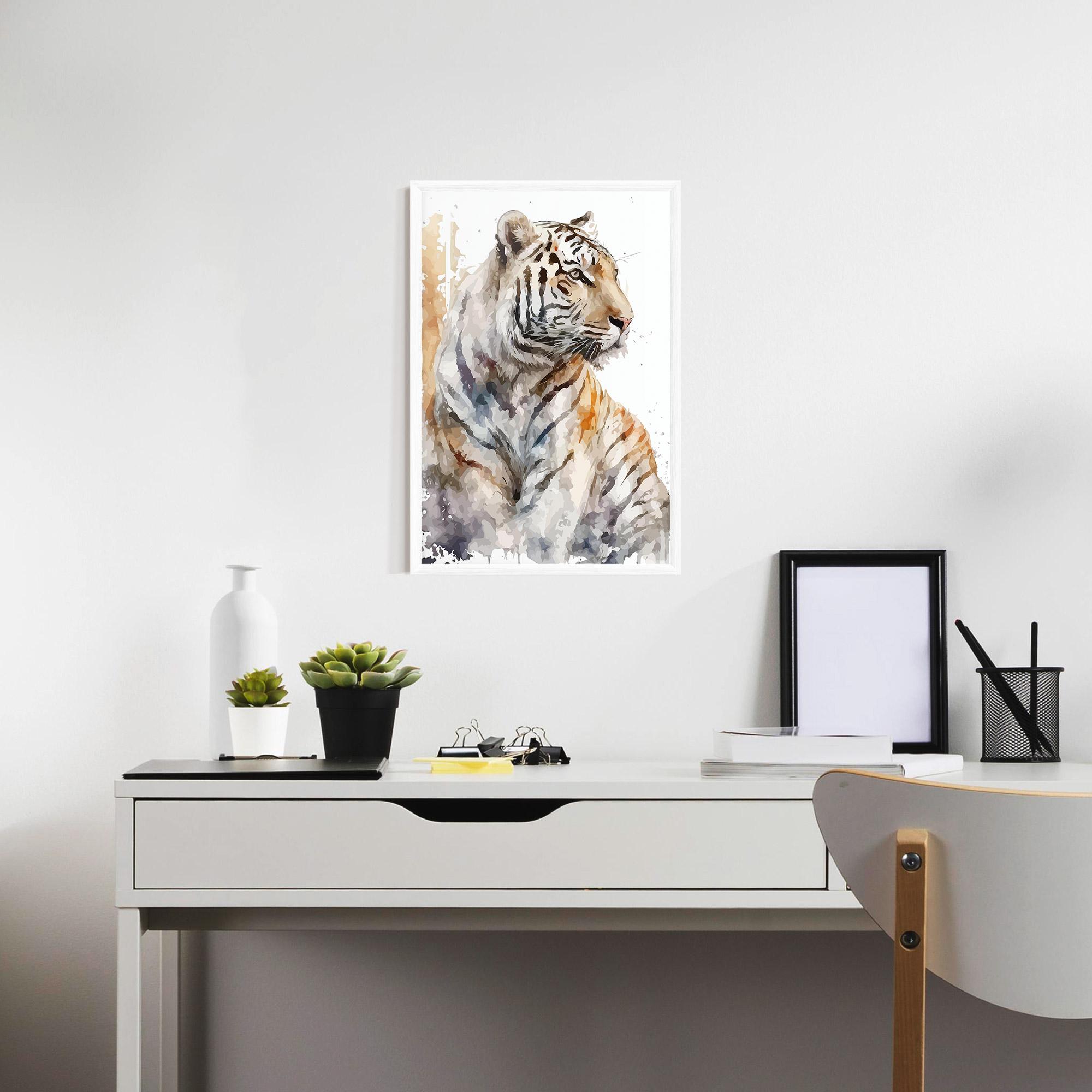 Poster Înrămat White Tiger Art mockup 7