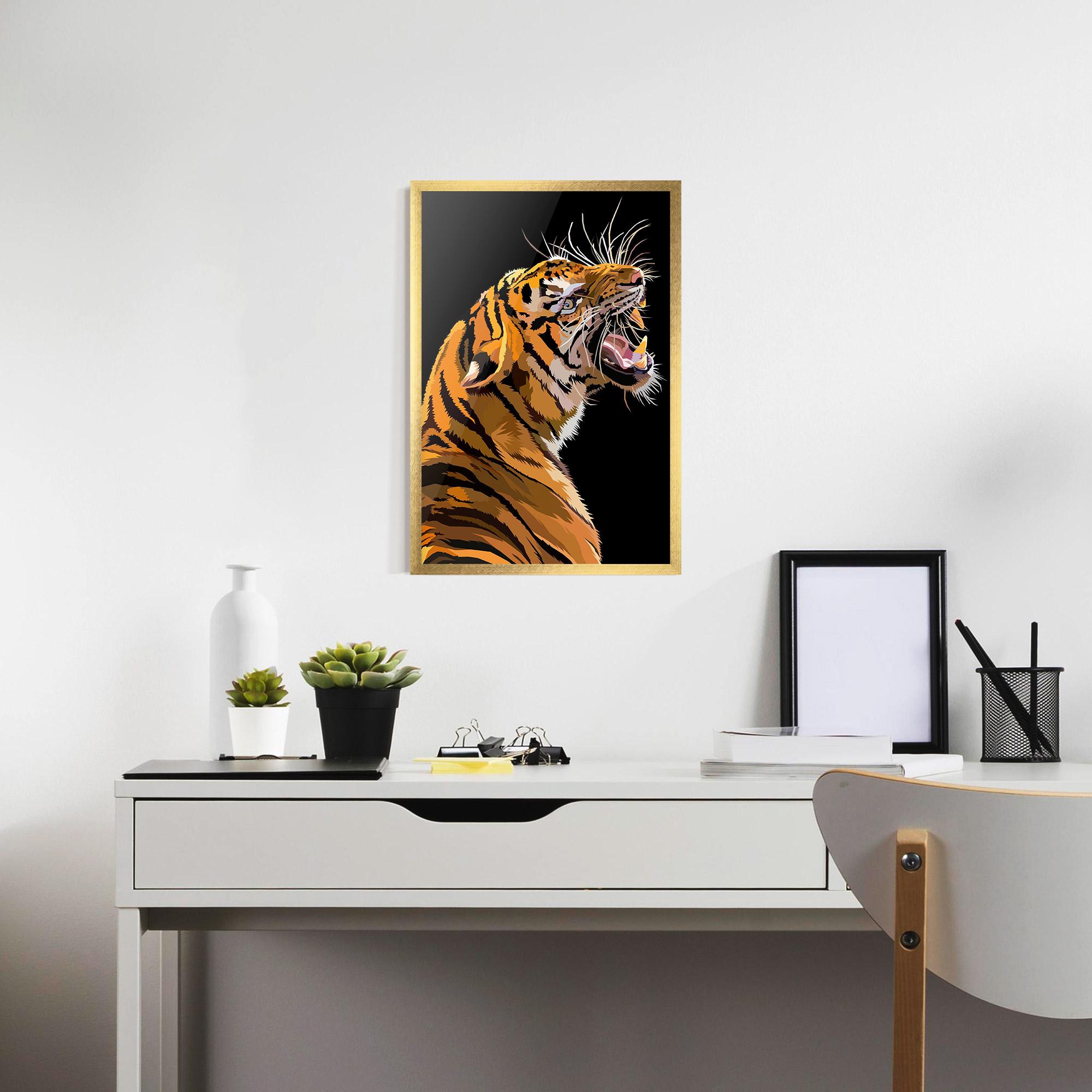 Poster Înrămat Angry Tiger mockup 7