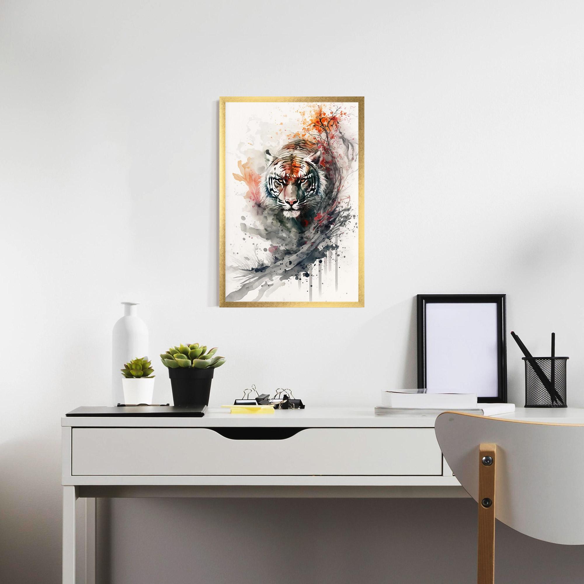 Poster Înrămat Beautiful Tiger Art mockup 7