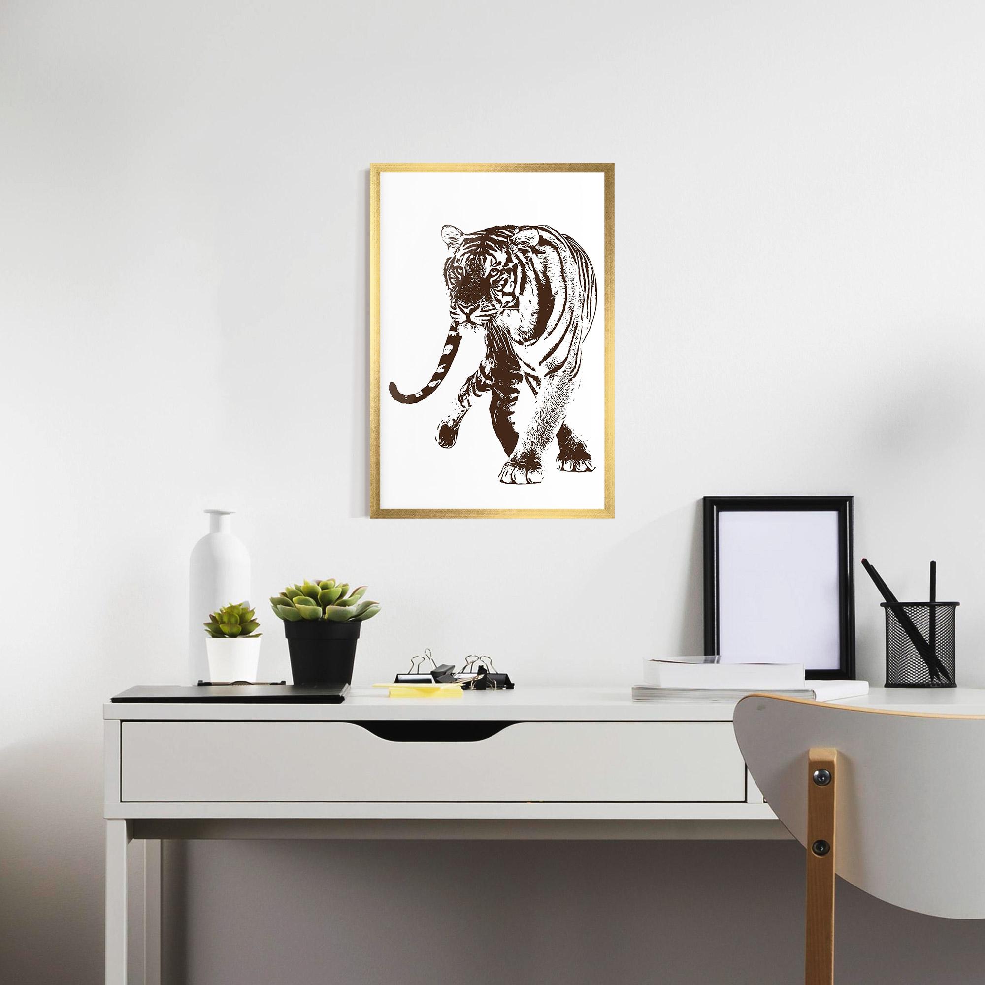 Poster Înrămat Brown Line Tiger mockup 7