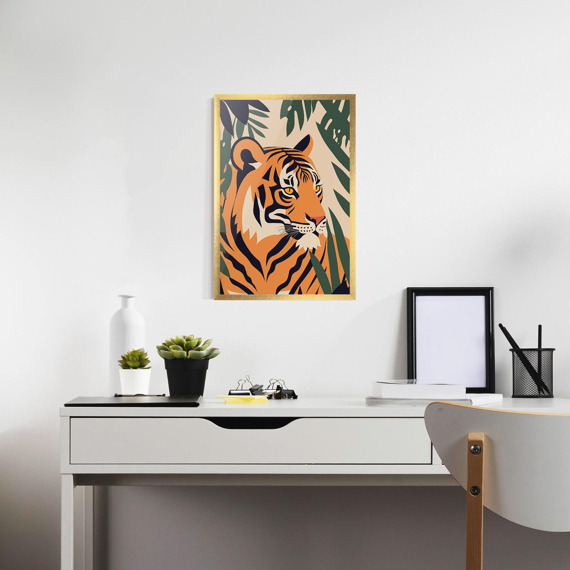 Poster Înrămat Cartoon Style Tiger mockup 7