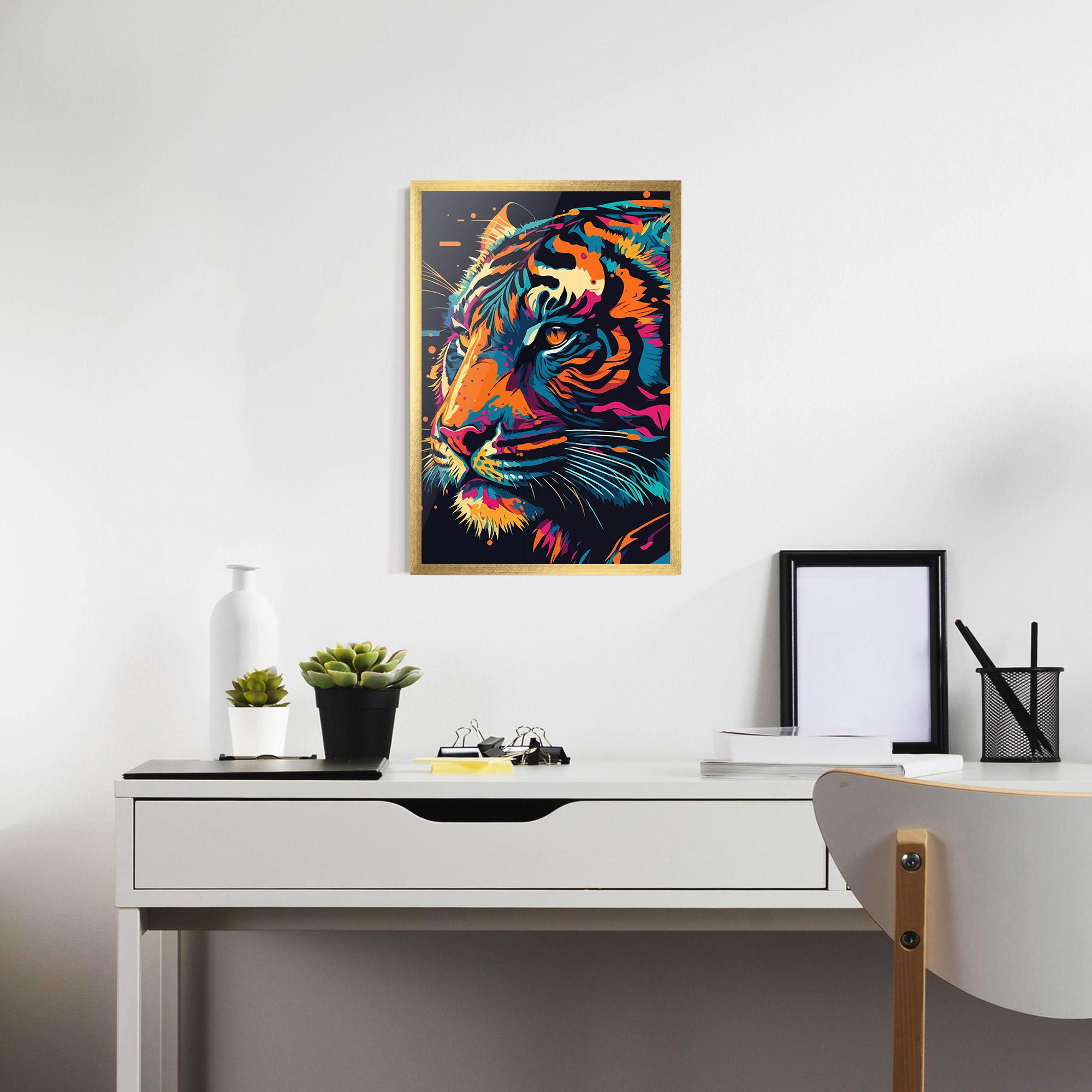 Poster Înrămat Colorful Tiger mockup 7