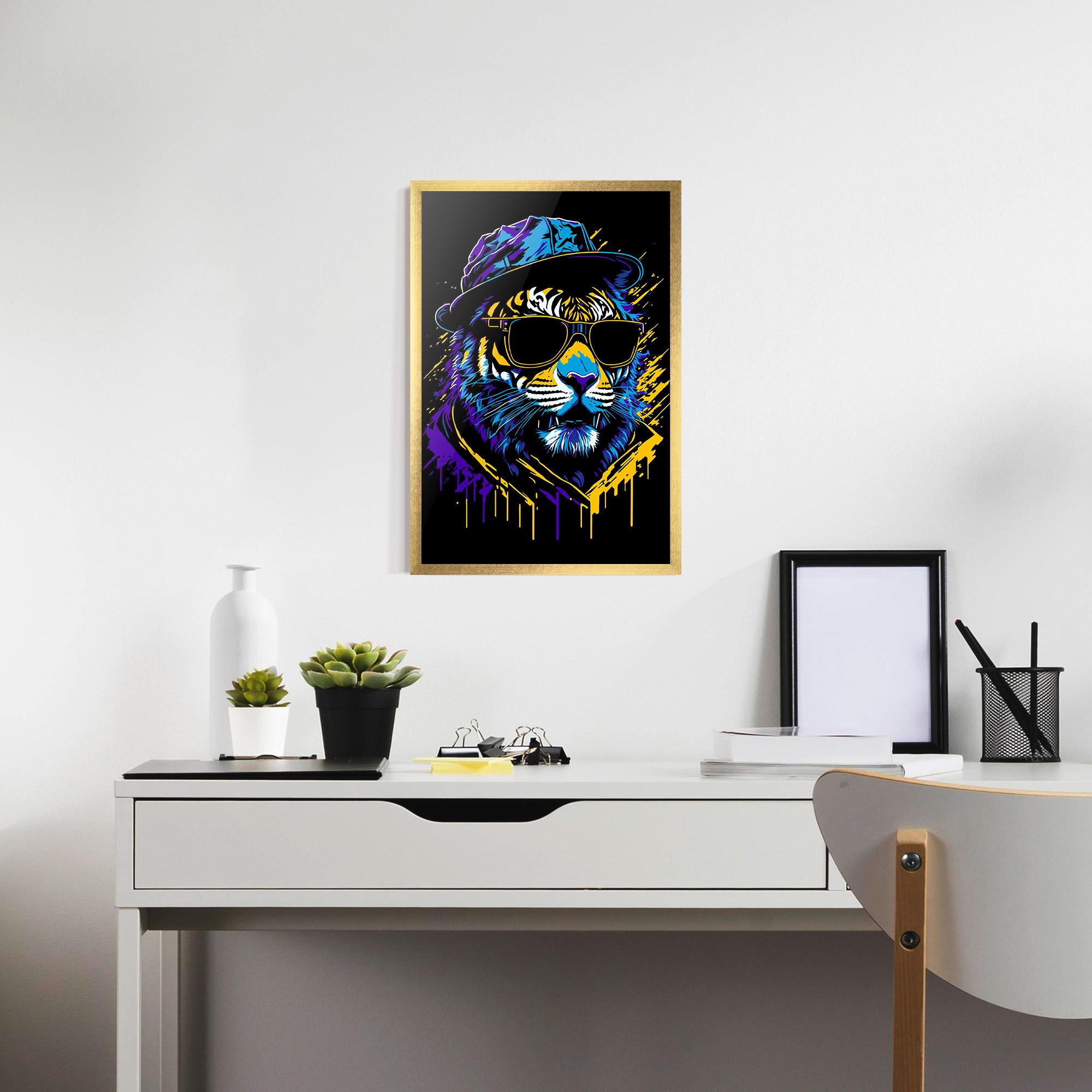 Poster Înrămat Glasses Tiger mockup 7