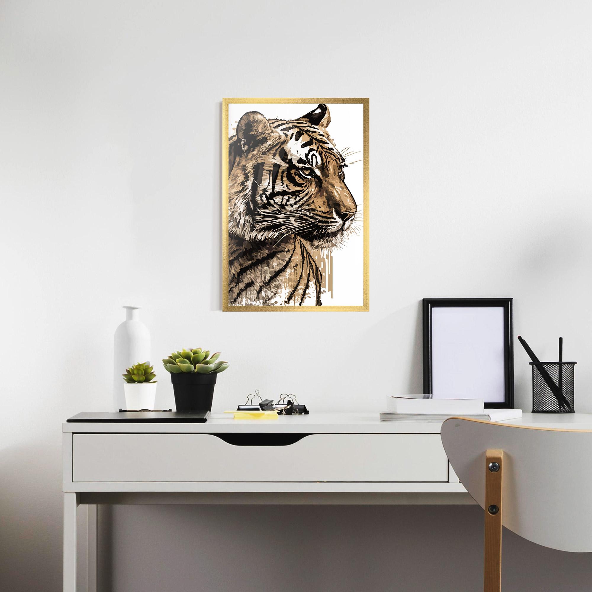 Poster Înrămat Pretty Tiger Art mockup 7