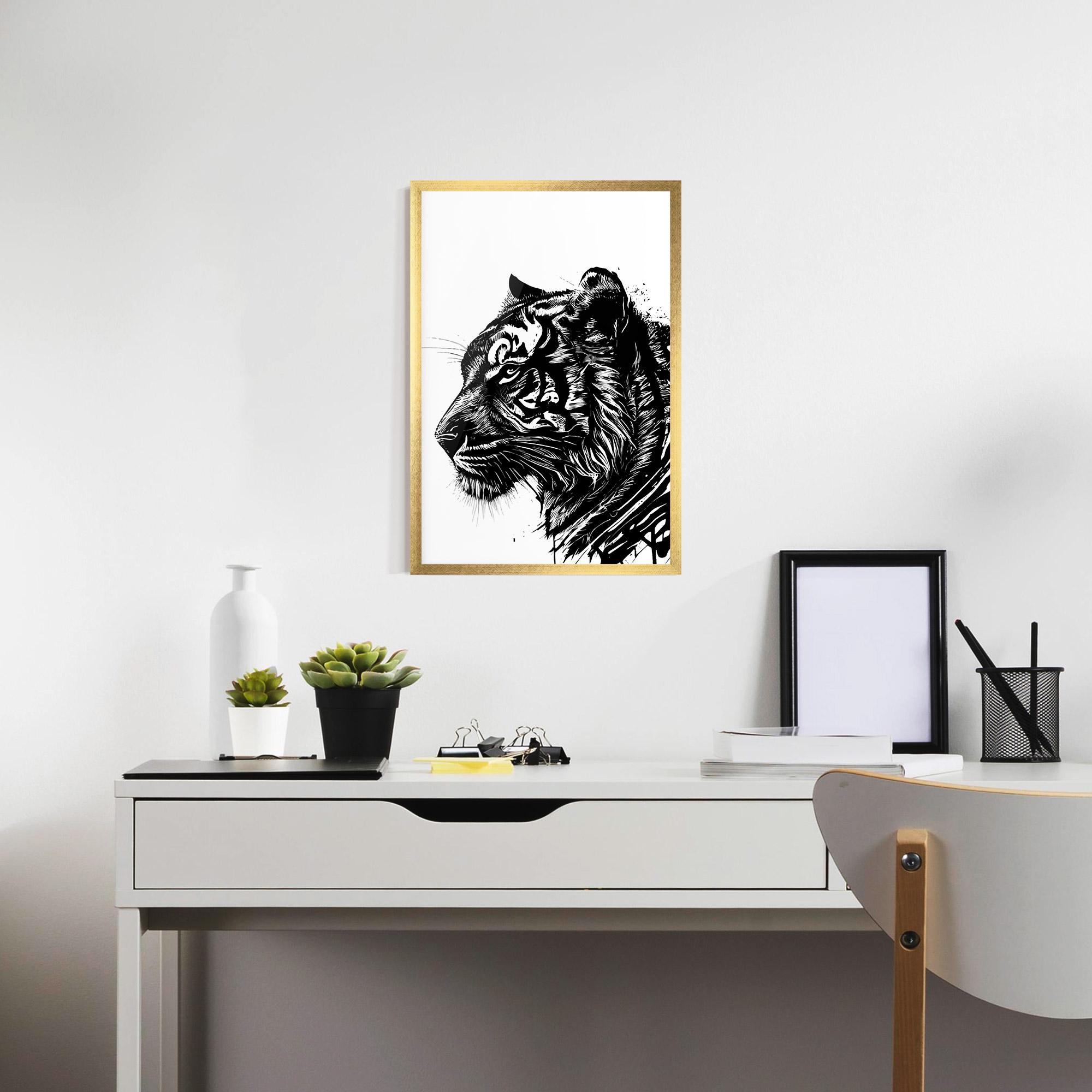 Poster Înrămat Tiger Profile mockup 7