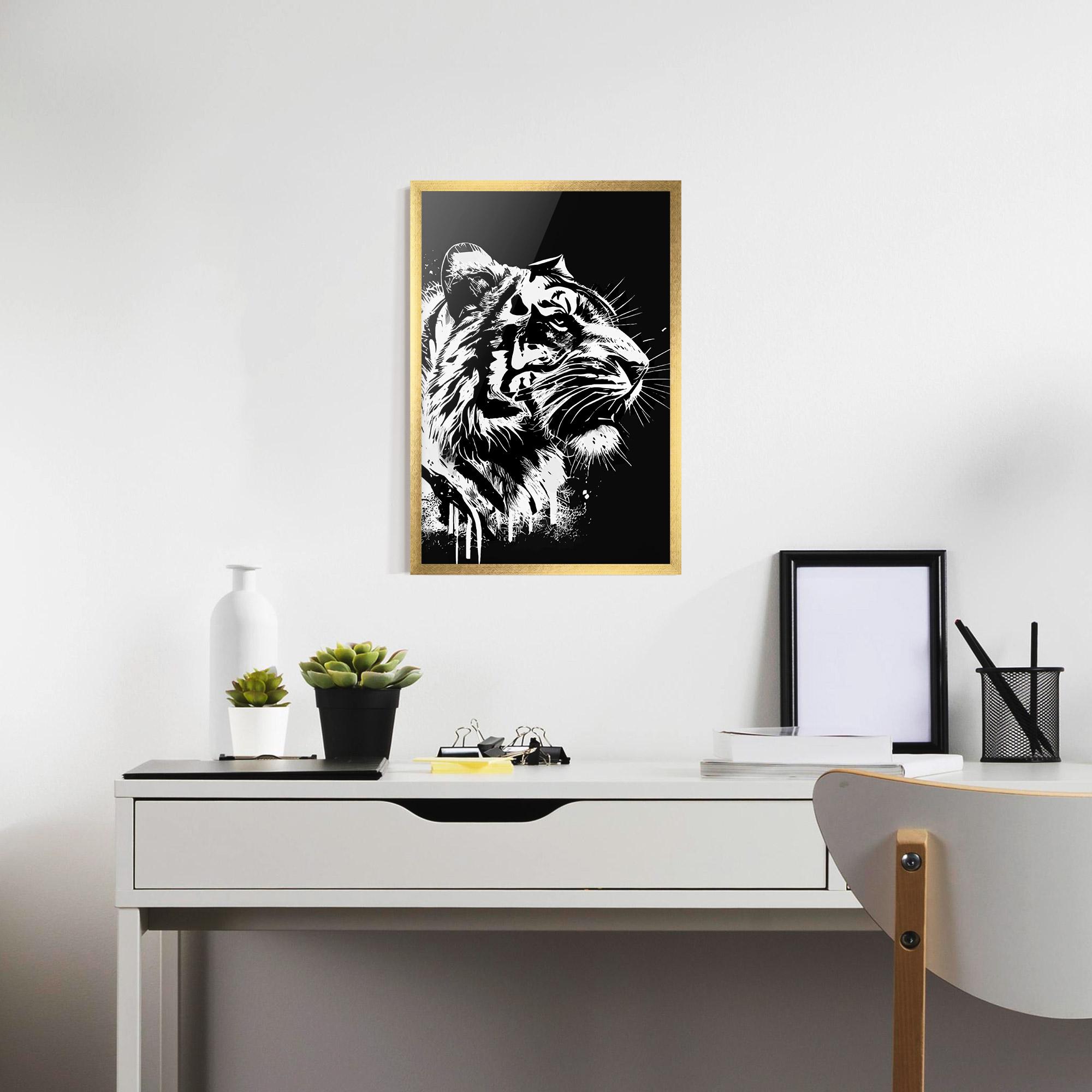 Poster Înrămat White Ink Tiger mockup 7