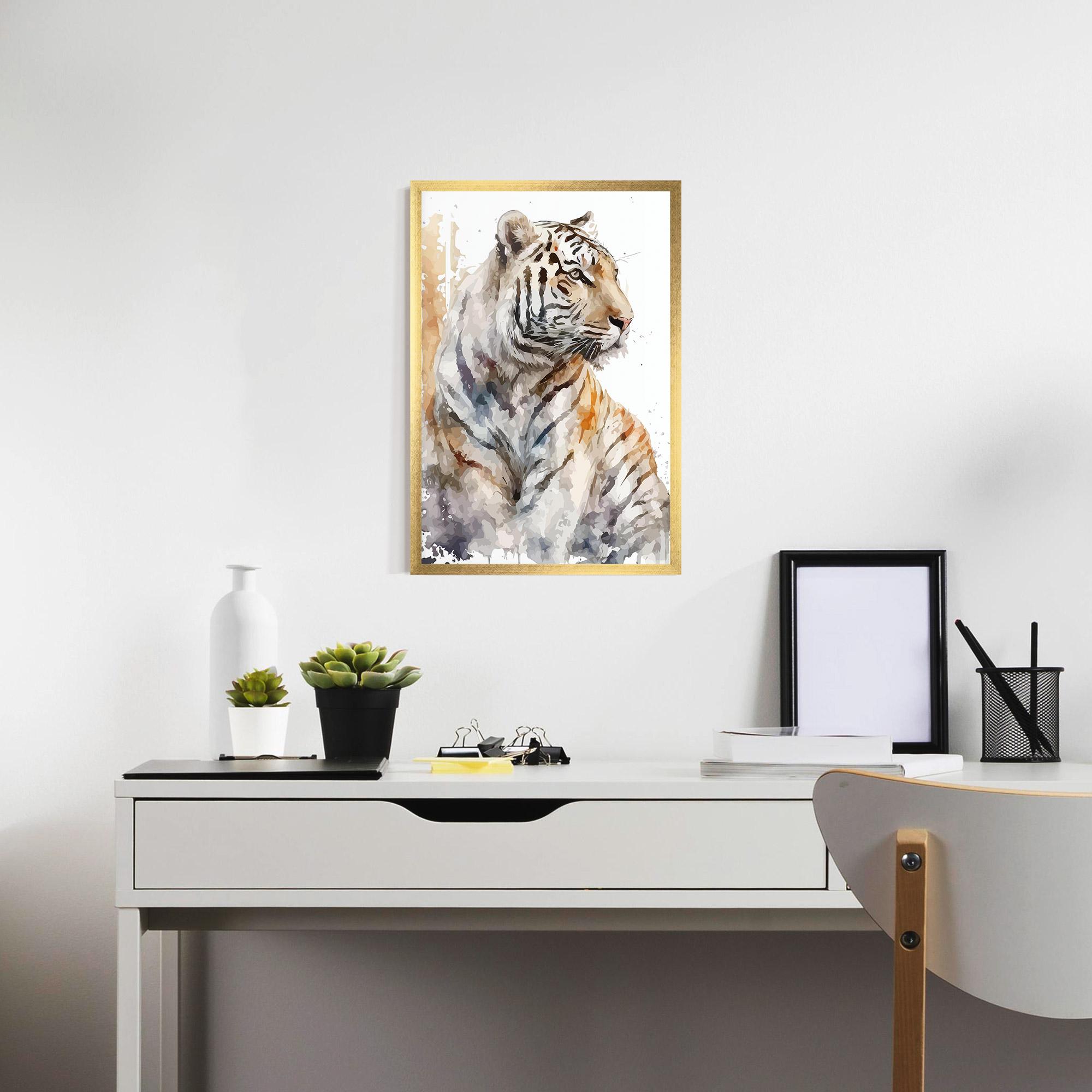 Poster Înrămat White Tiger Art mockup 7