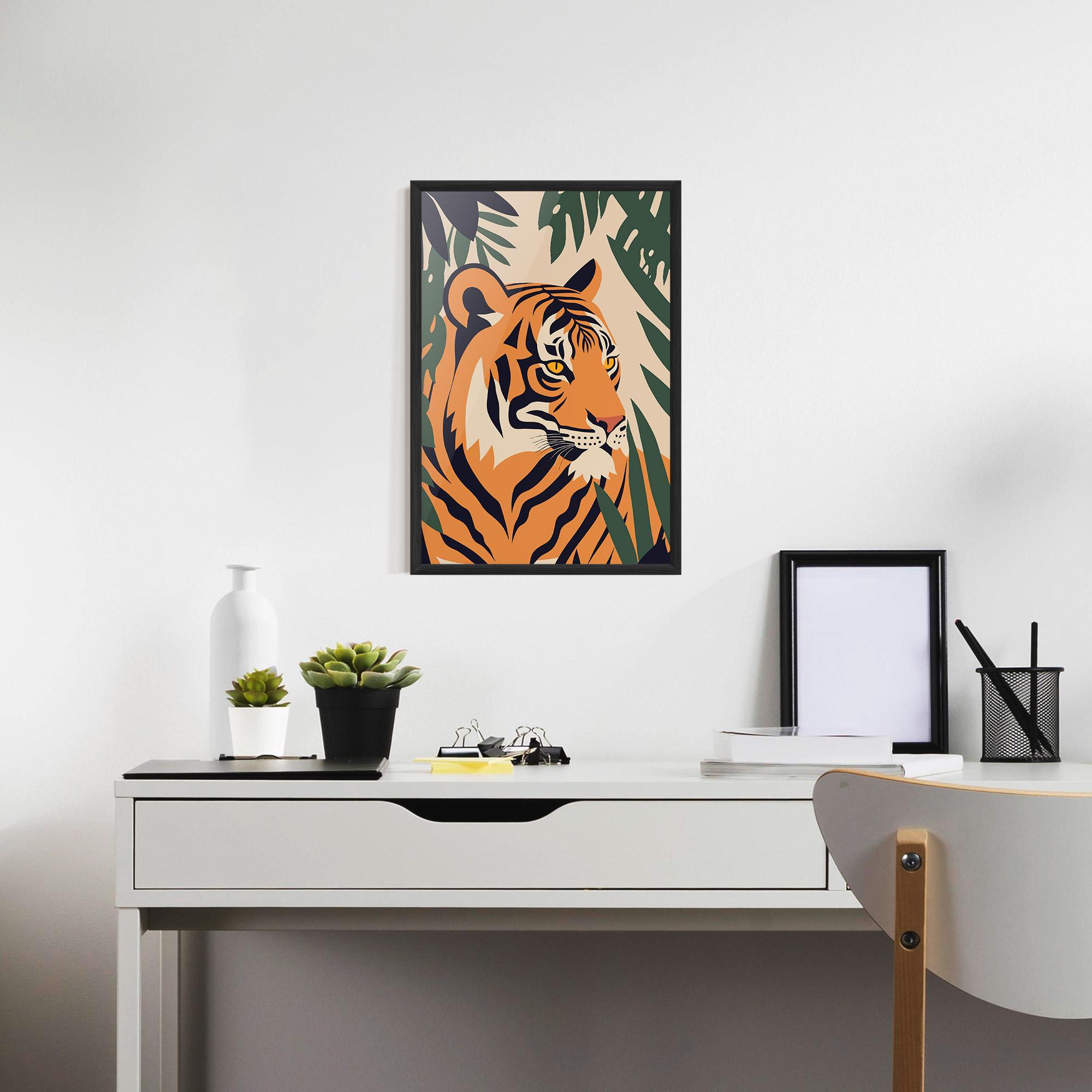 Poster Înrămat Cartoon Style Tiger mockup 7