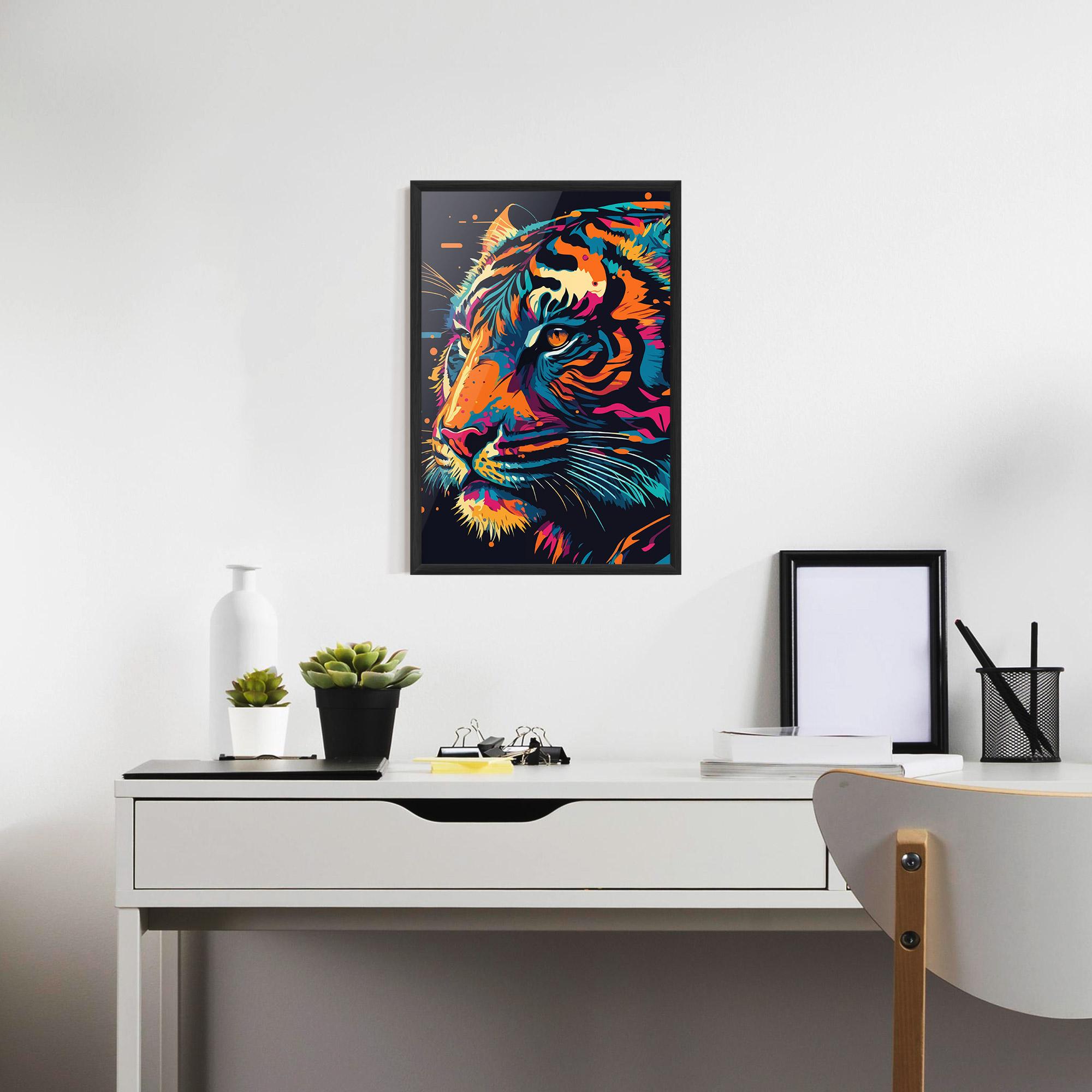 Poster Înrămat Colorful Tiger mockup 7