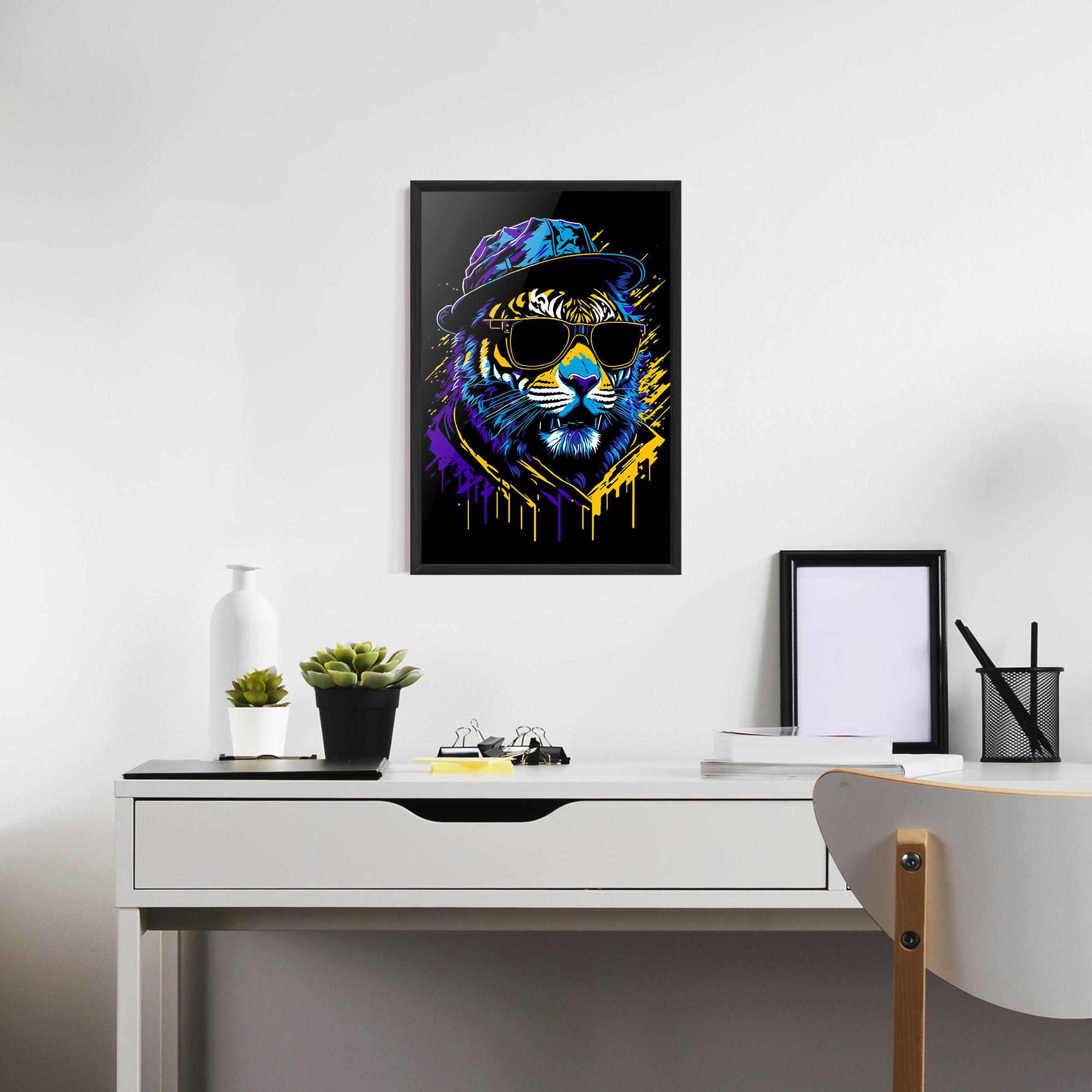 Poster Înrămat Glasses Tiger mockup 7