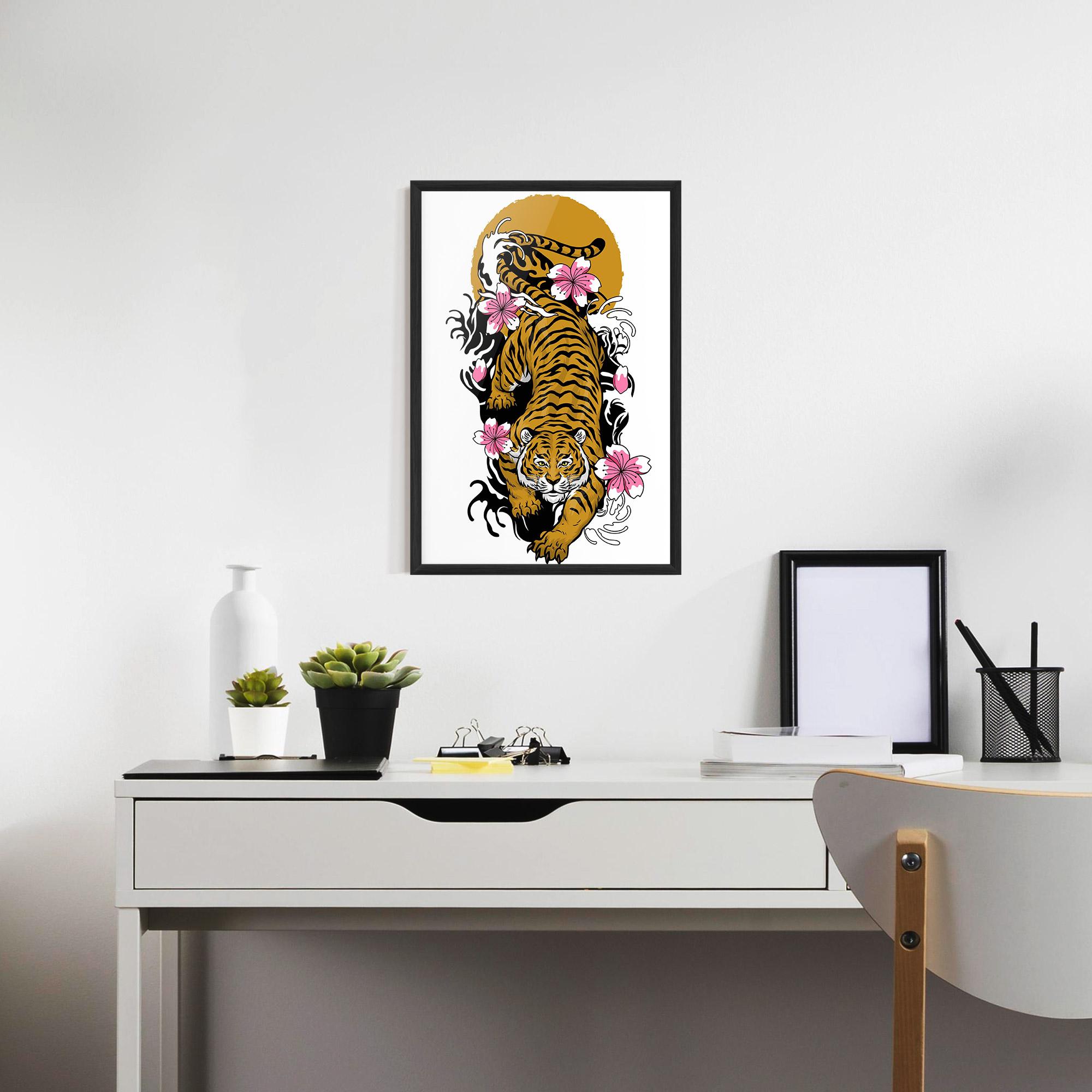 Poster Înrămat Japanese Style Tiger mockup 7