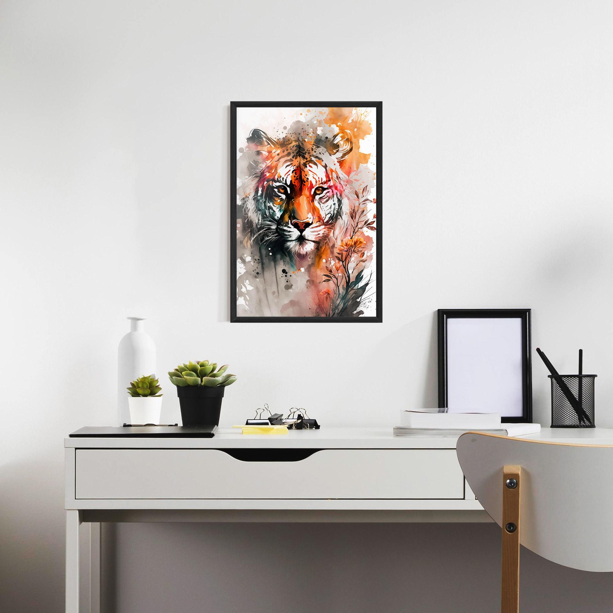 Poster Înrămat Orange Art Tiger mockup 7