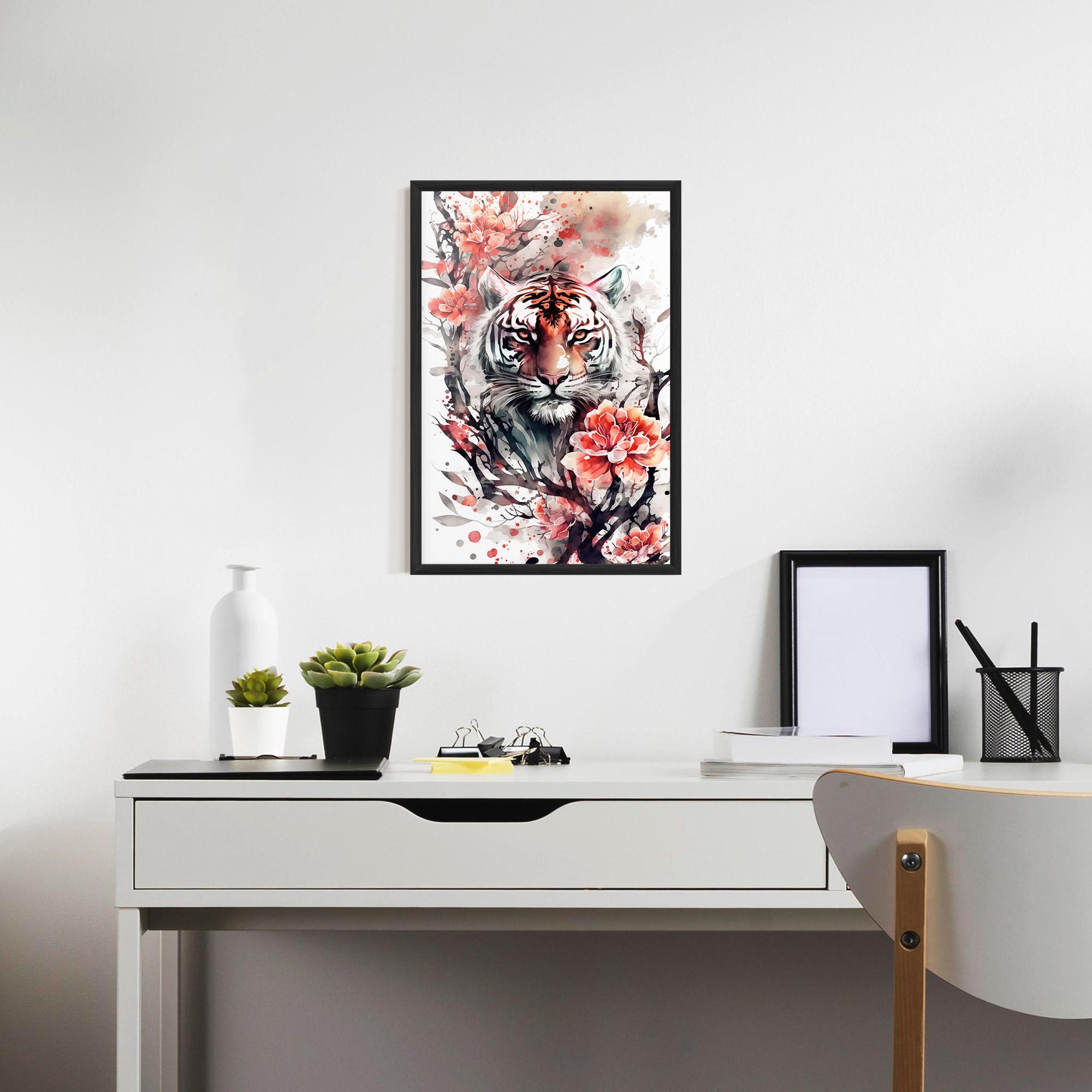 Poster Înrămat Red Tiger mockup 7