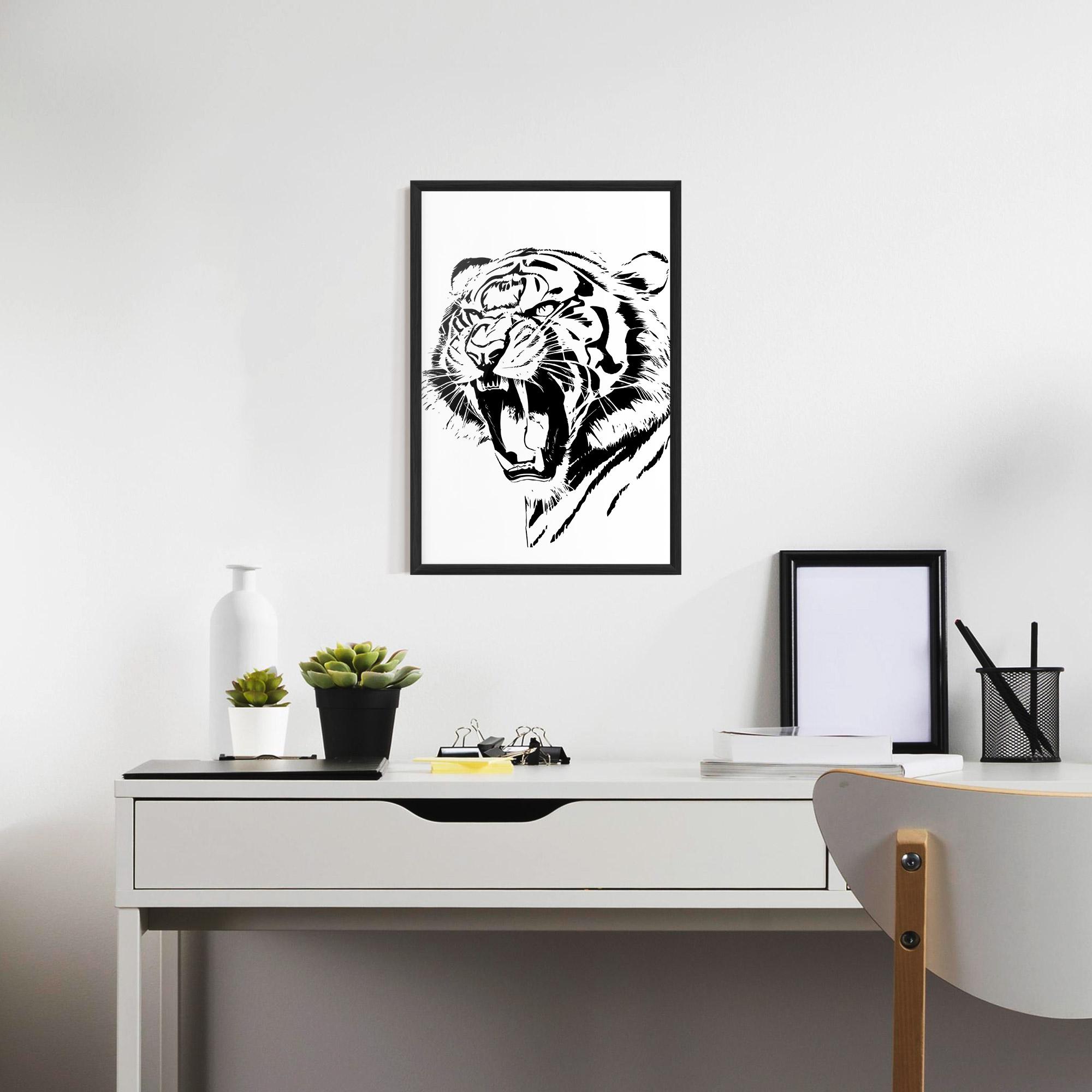 Poster Înrămat Roaring Tiger mockup 7