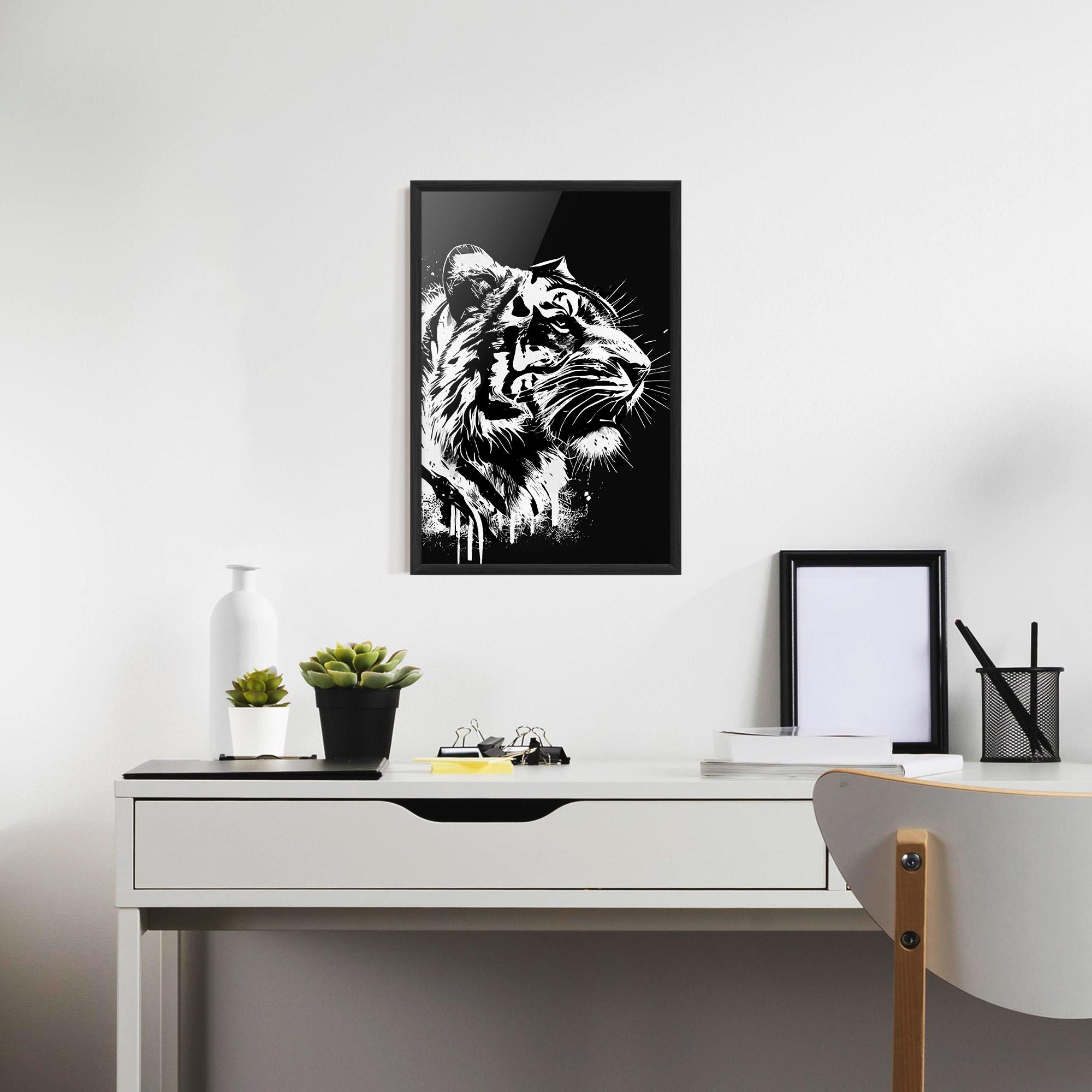 Poster Înrămat White Ink Tiger mockup 7