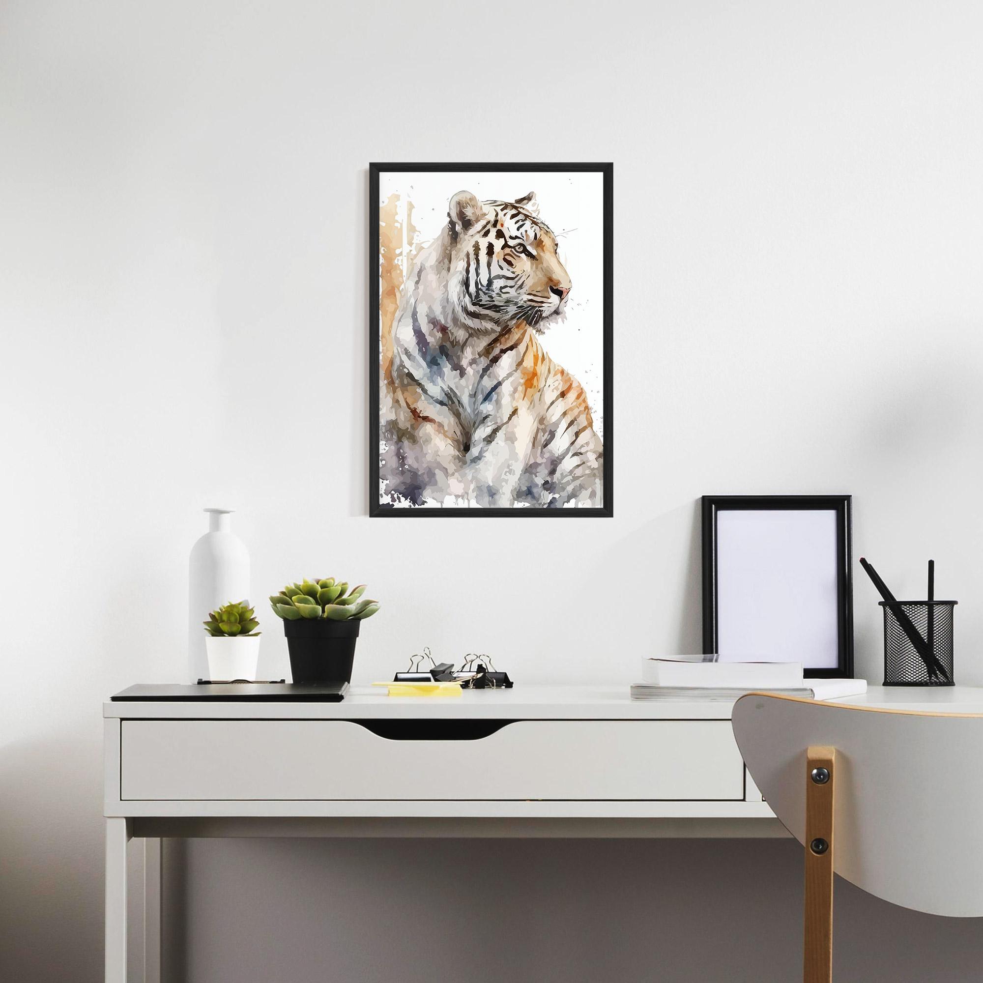 Poster Înrămat White Tiger Art mockup 7
