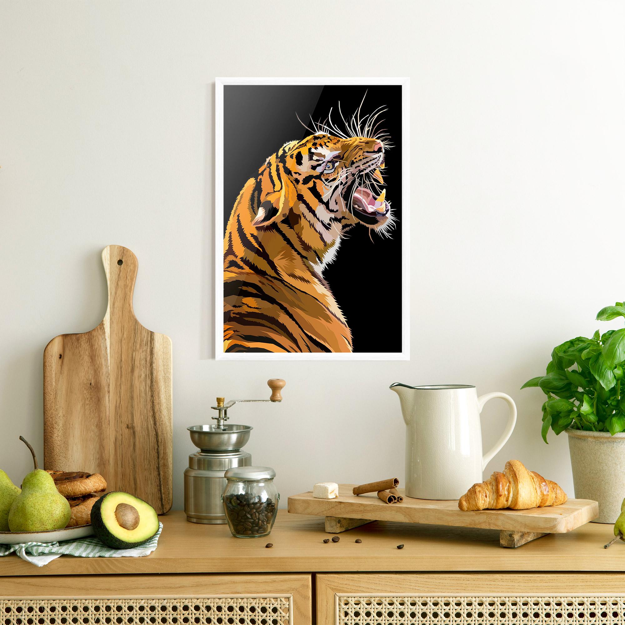 Poster Înrămat Angry Tiger mockup 8
