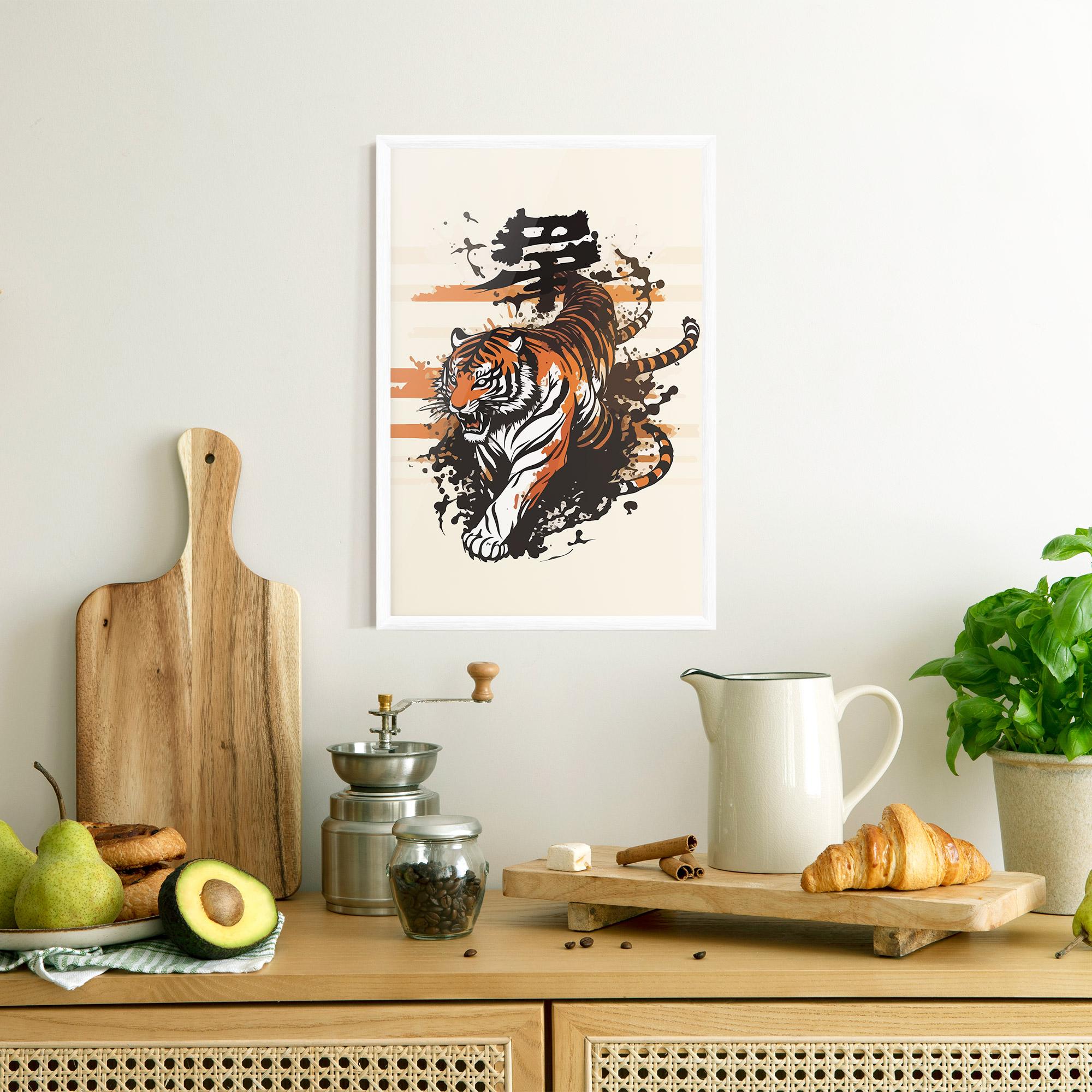 Poster Înrămat Asiatic Tiger mockup 8