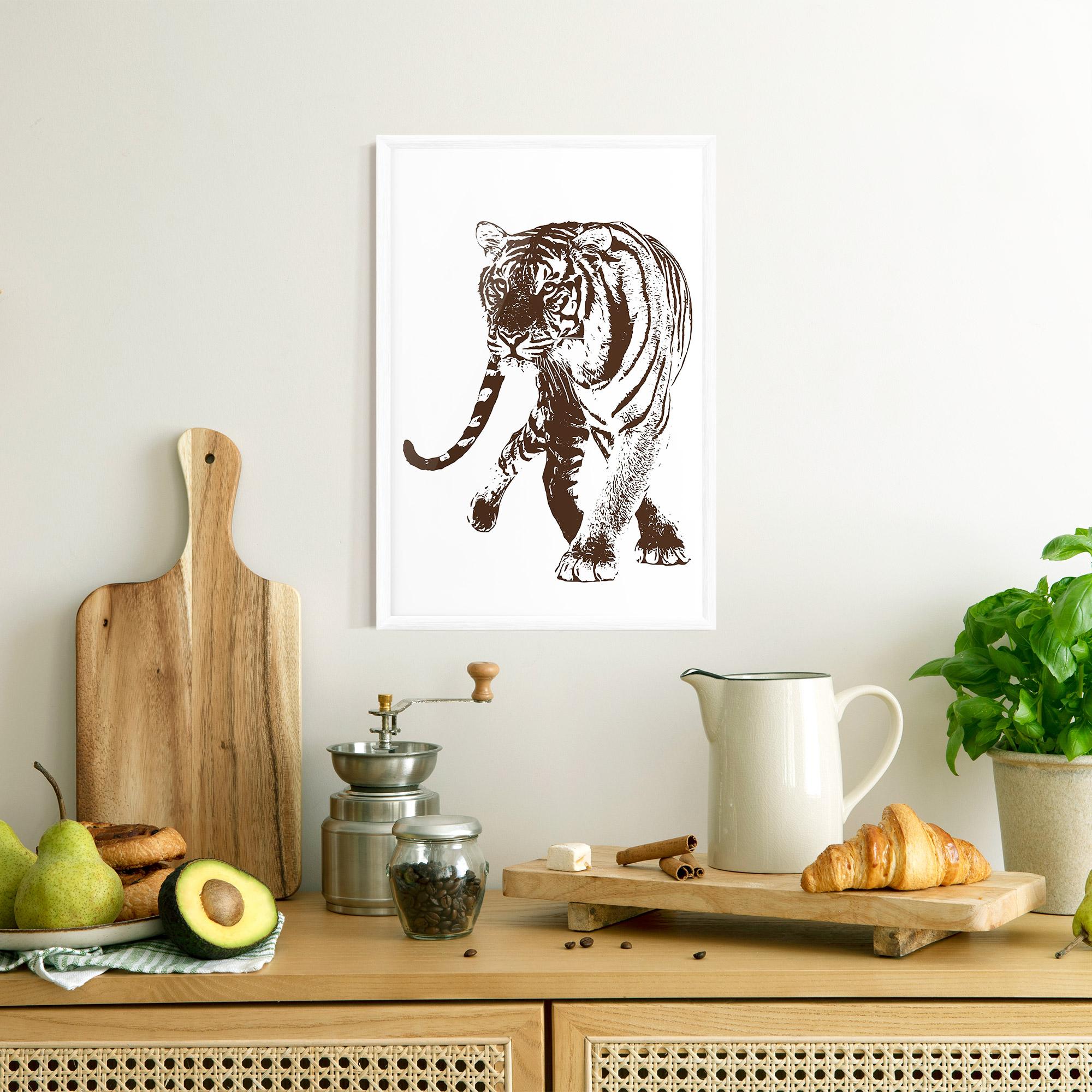 Poster Înrămat Brown Line Tiger mockup 8