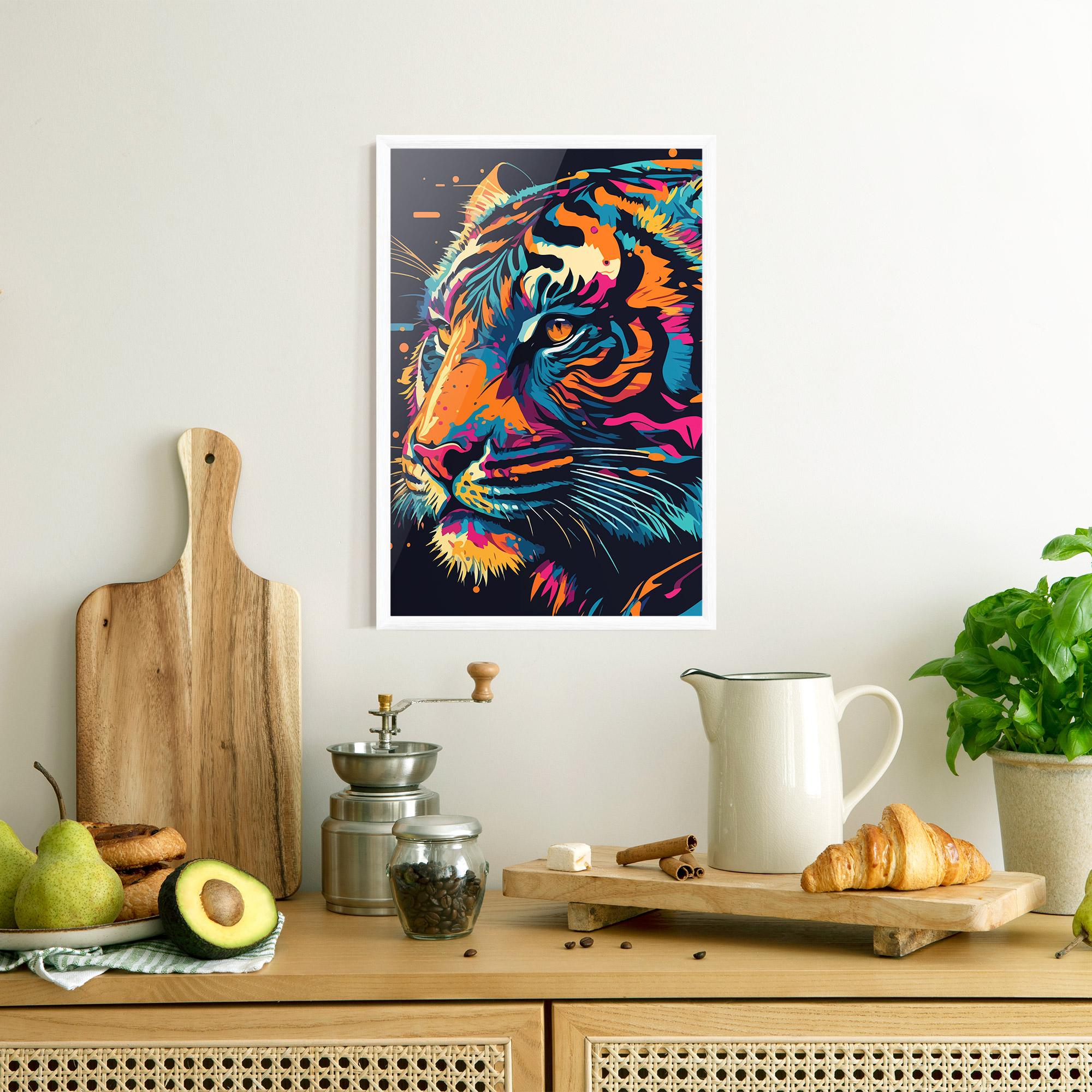 Poster Înrămat Colorful Tiger mockup 8