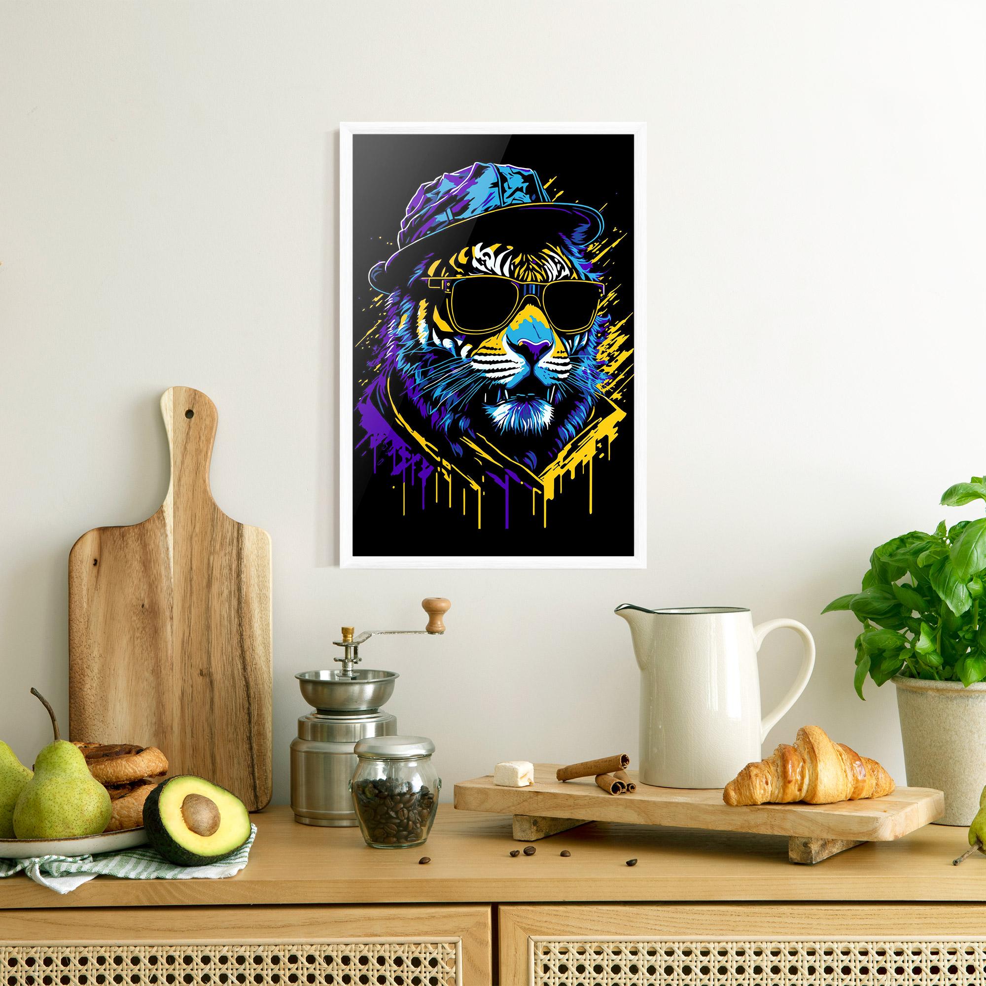Poster Înrămat Glasses Tiger mockup 8
