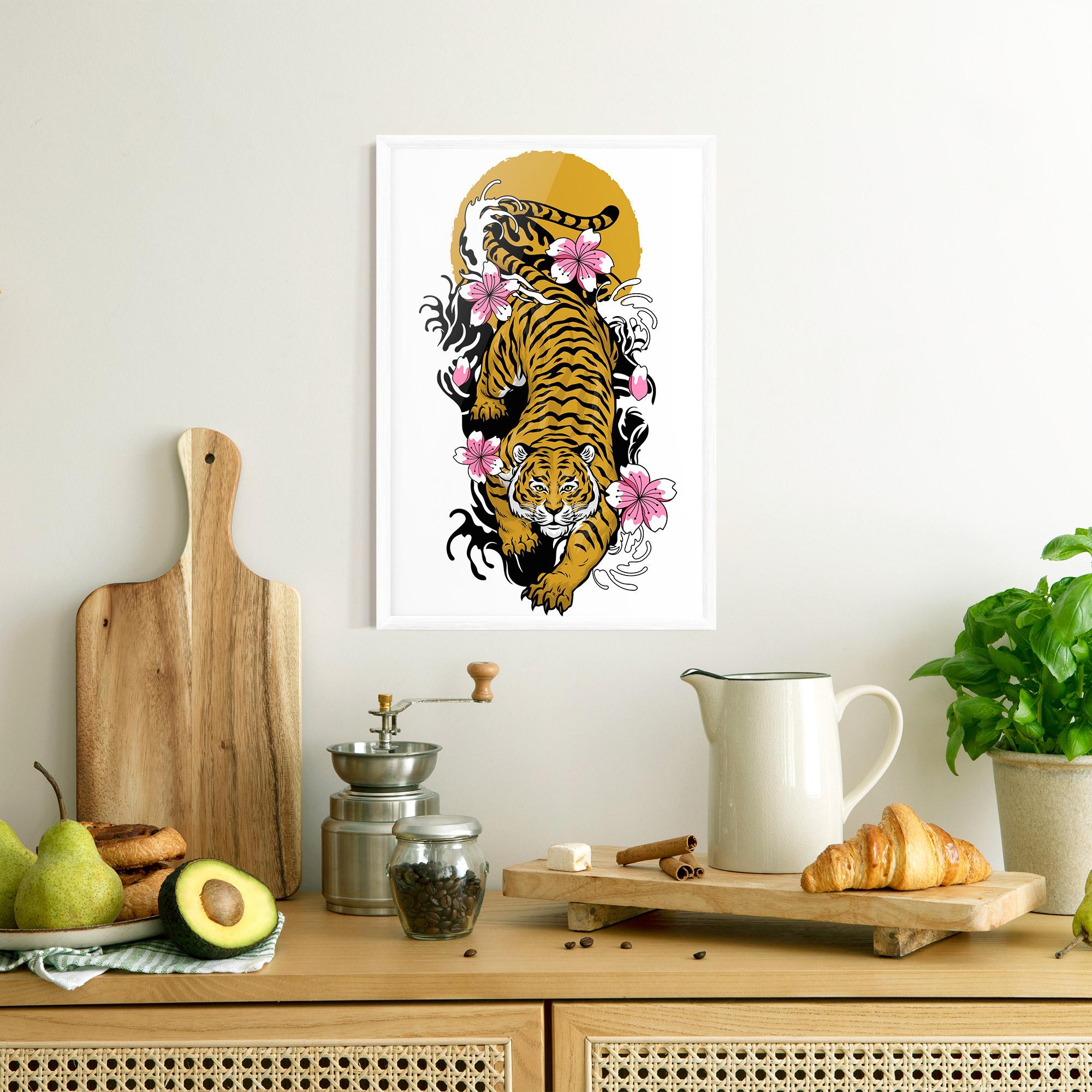 Poster Înrămat Japanese Style Tiger mockup 8