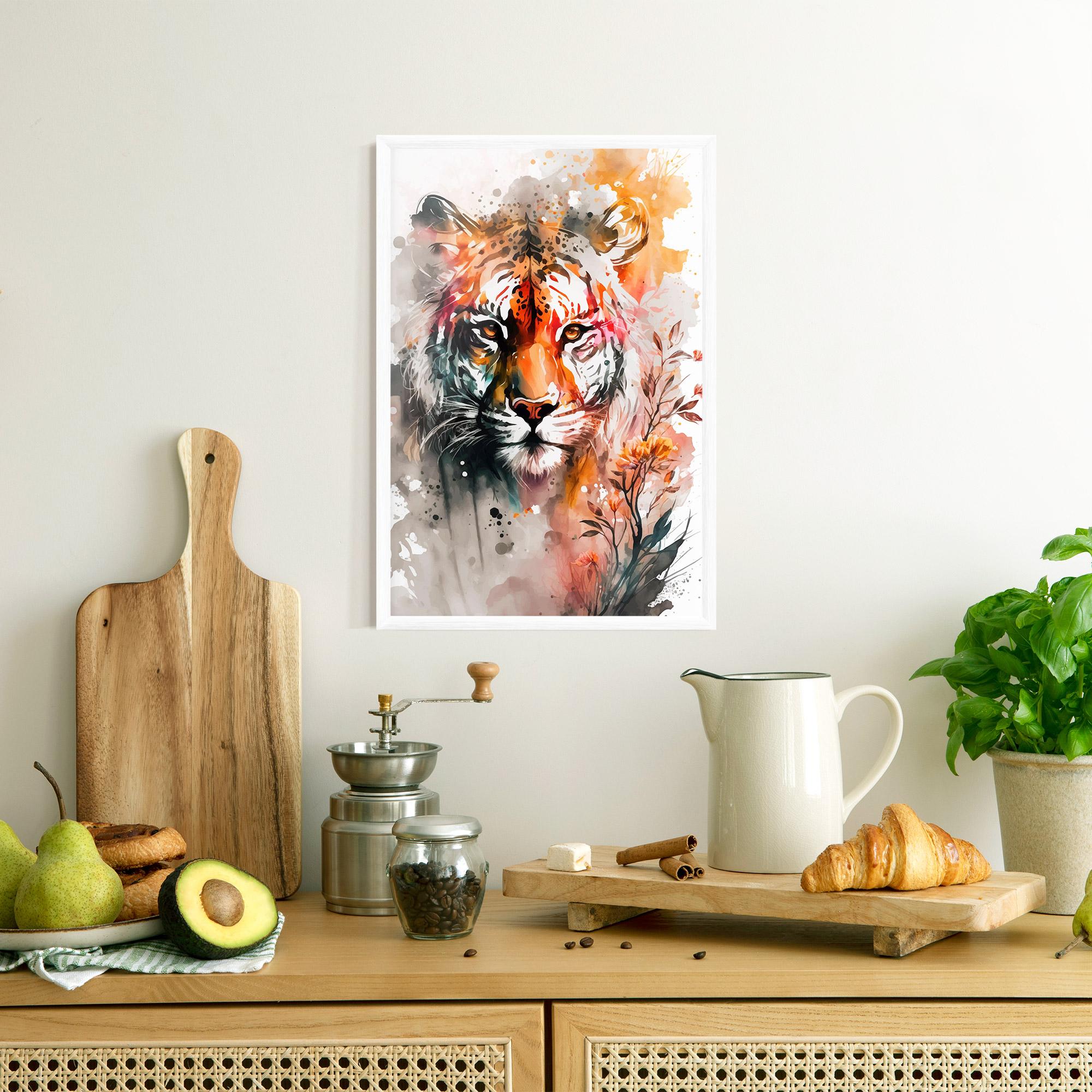 Poster Înrămat Orange Art Tiger mockup 8