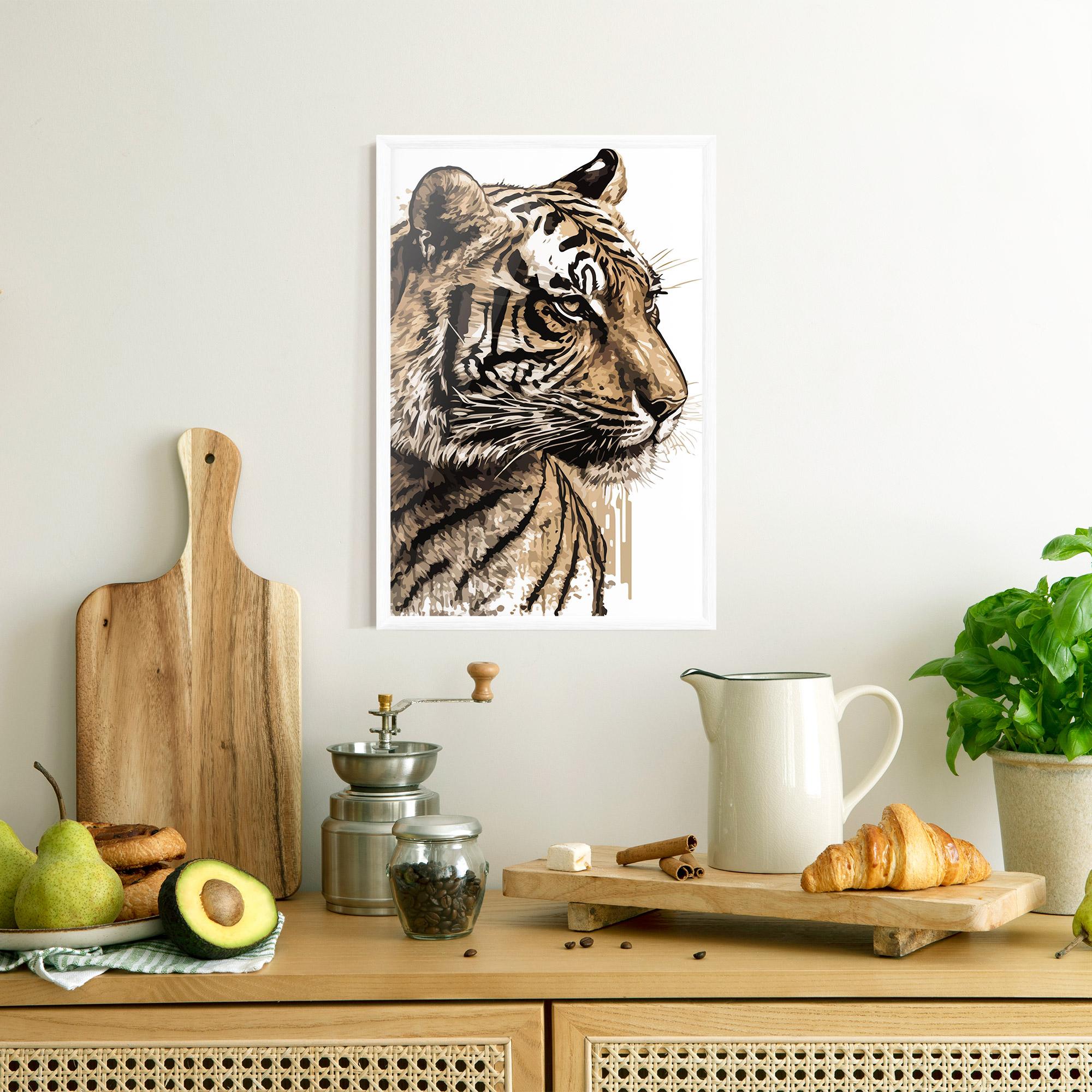 Poster Înrămat Pretty Tiger Art mockup 8