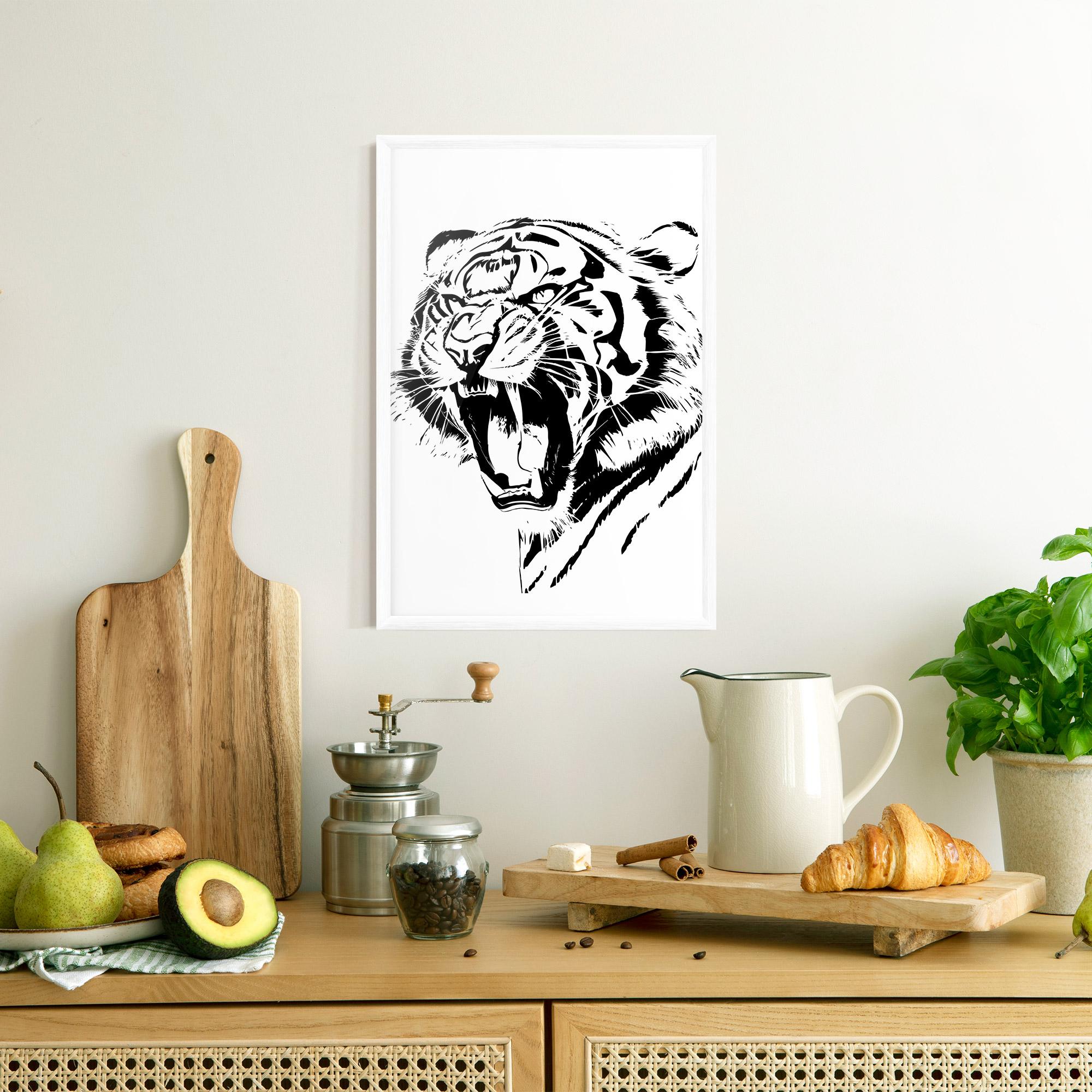 Poster Înrămat Roaring Tiger mockup 8