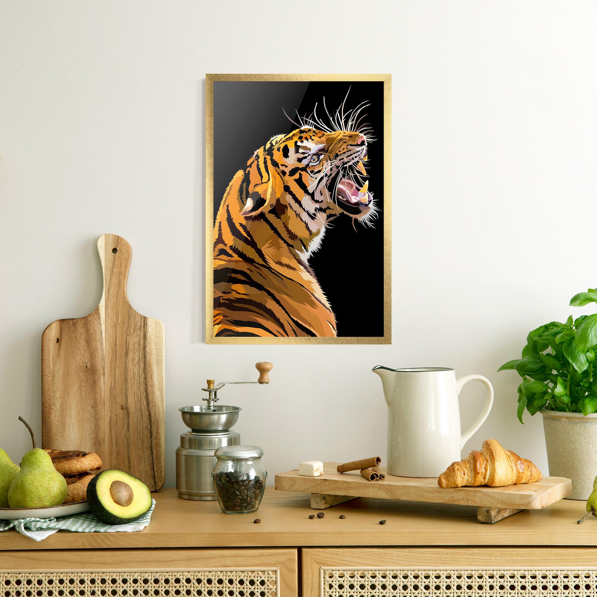 Poster Înrămat Angry Tiger mockup 8
