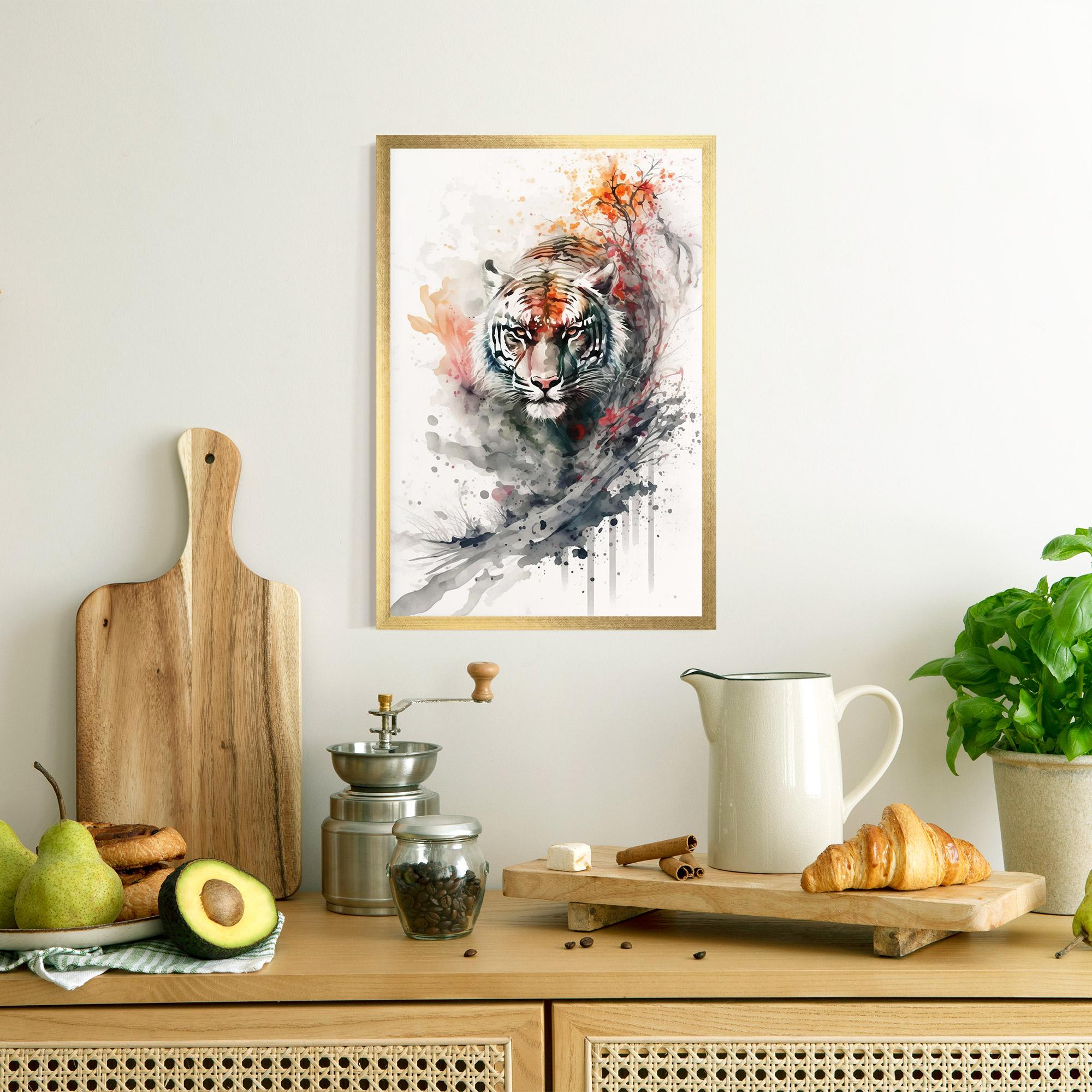 Poster Înrămat Beautiful Tiger Art mockup 8