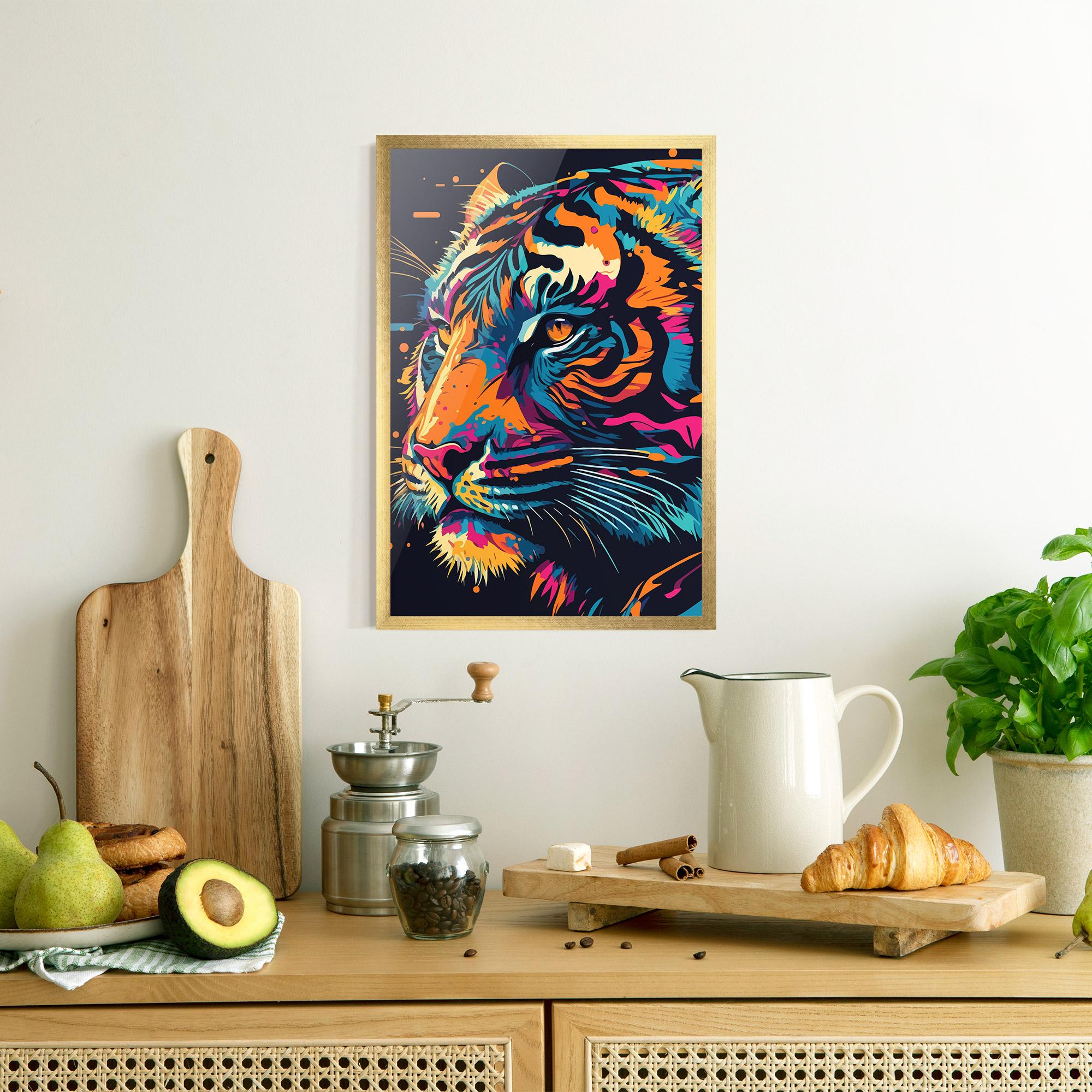 Poster Înrămat Colorful Tiger mockup 8