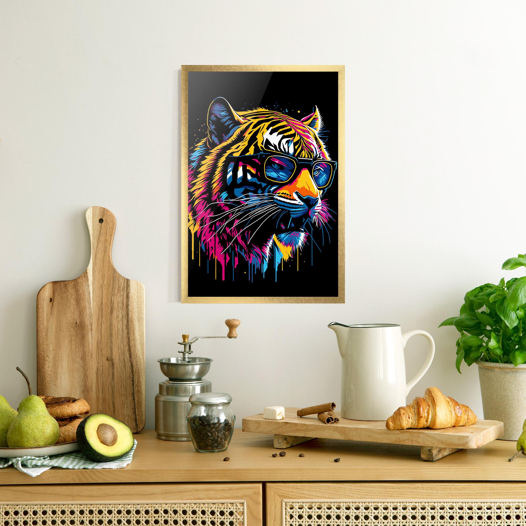 Poster Înrămat Cool Tiger mockup 8