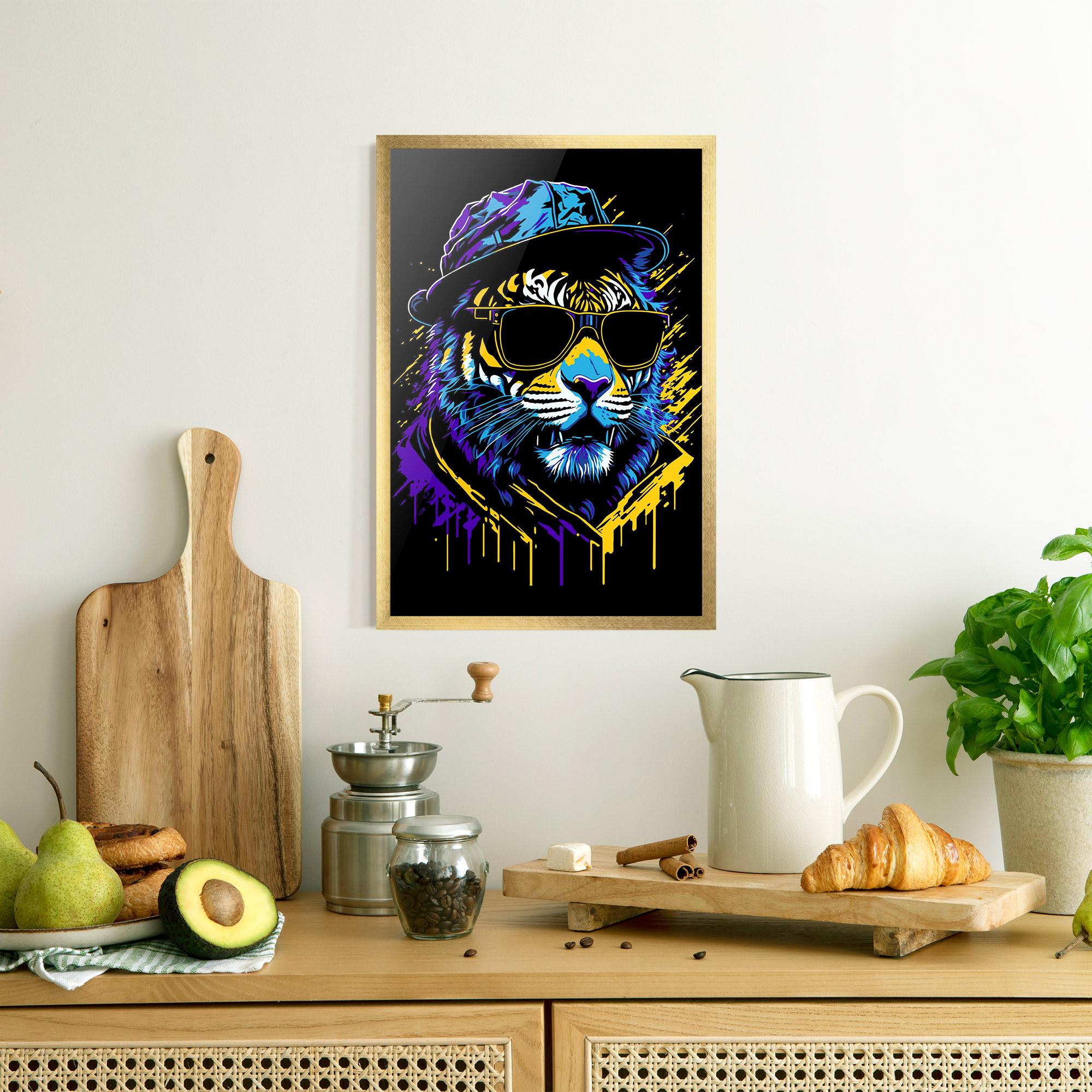 Poster Înrămat Glasses Tiger mockup 8