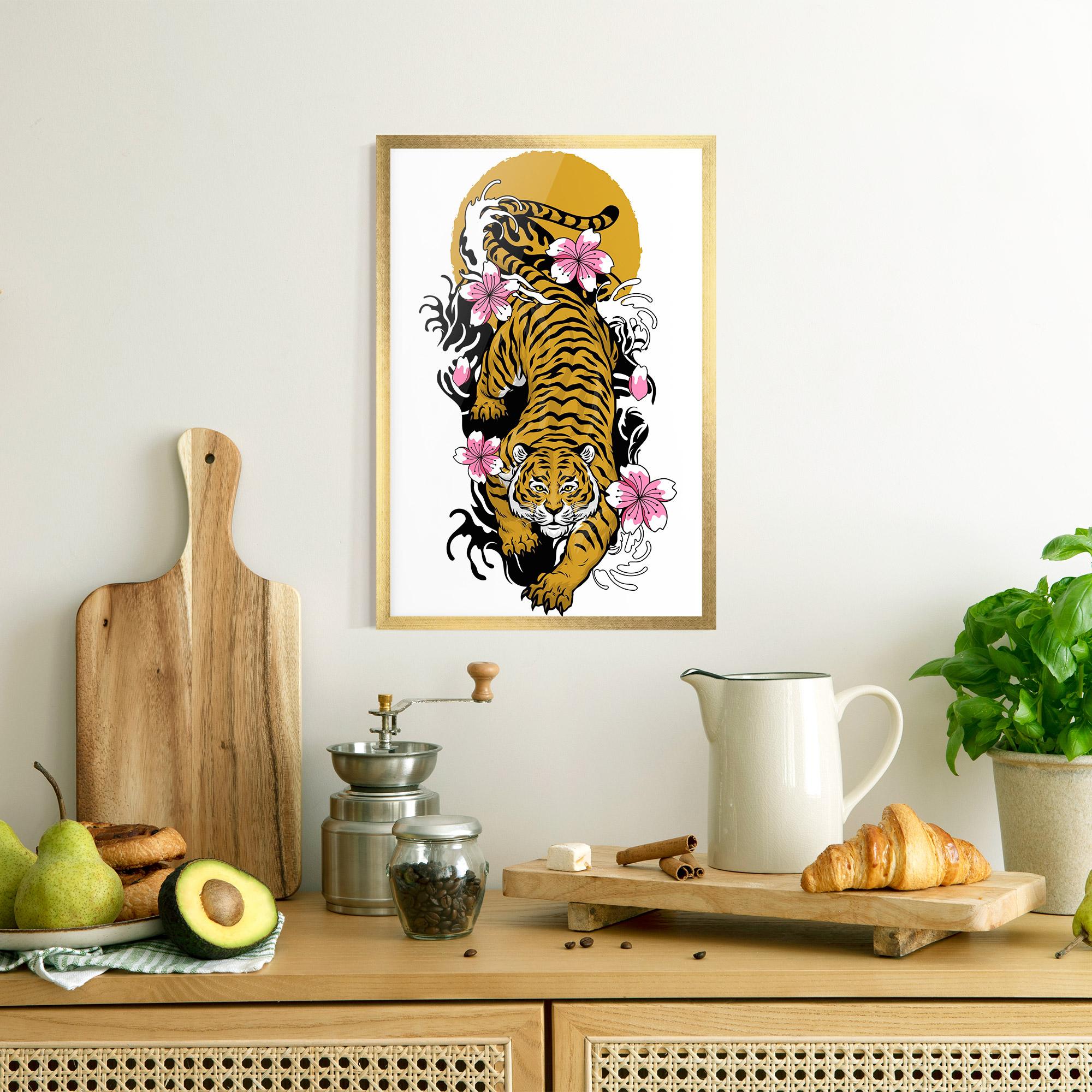 Poster Înrămat Japanese Style Tiger mockup 8