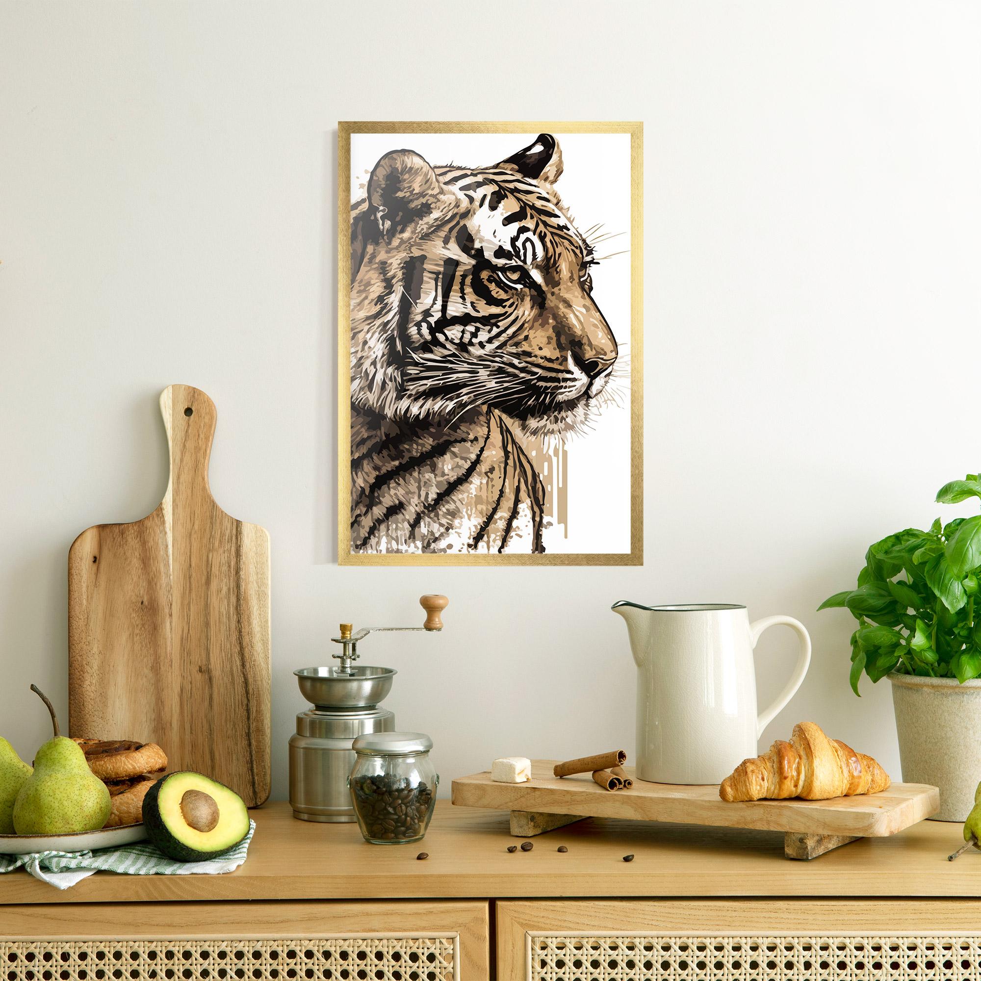 Poster Înrămat Pretty Tiger Art mockup 8