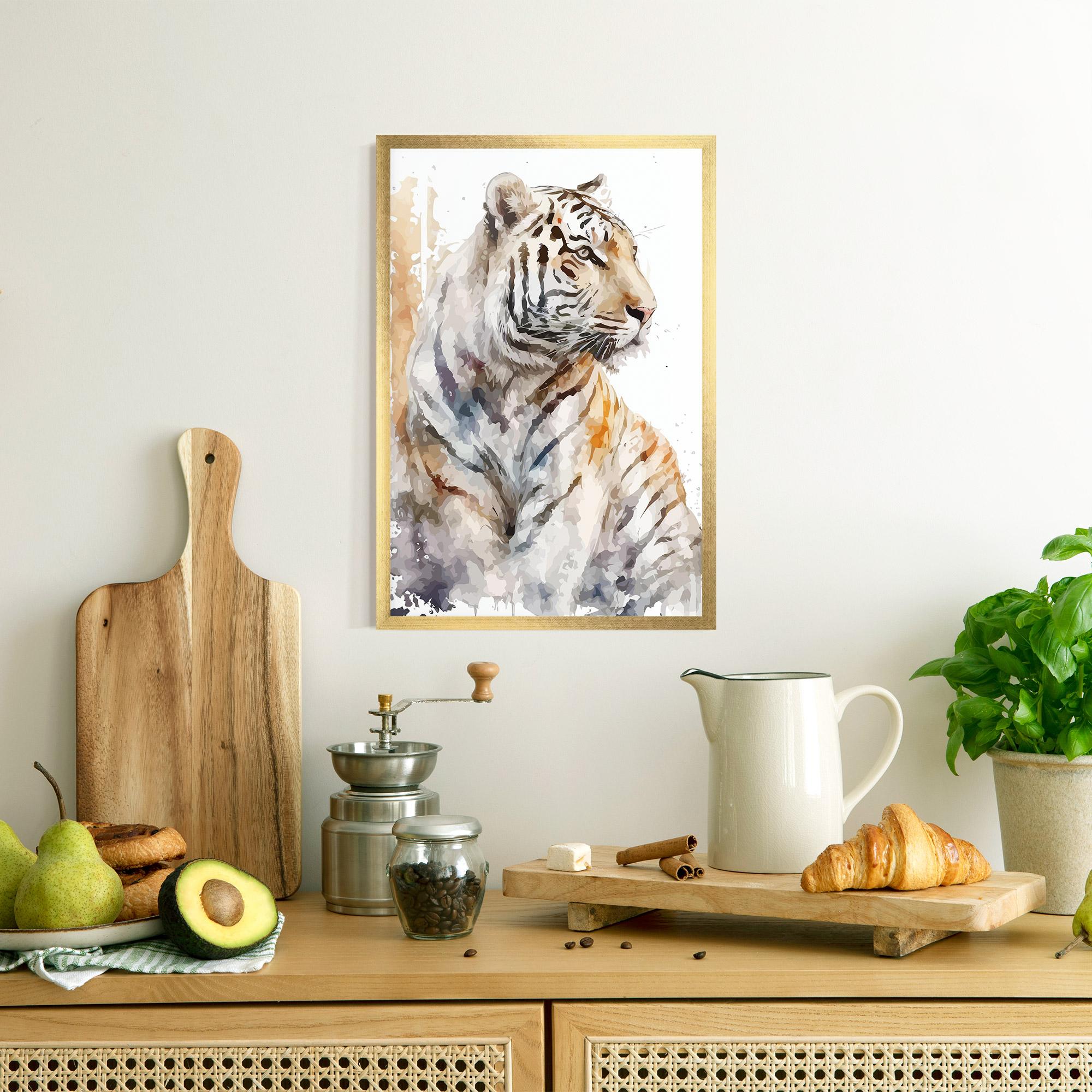 Poster Înrămat White Tiger Art mockup 8
