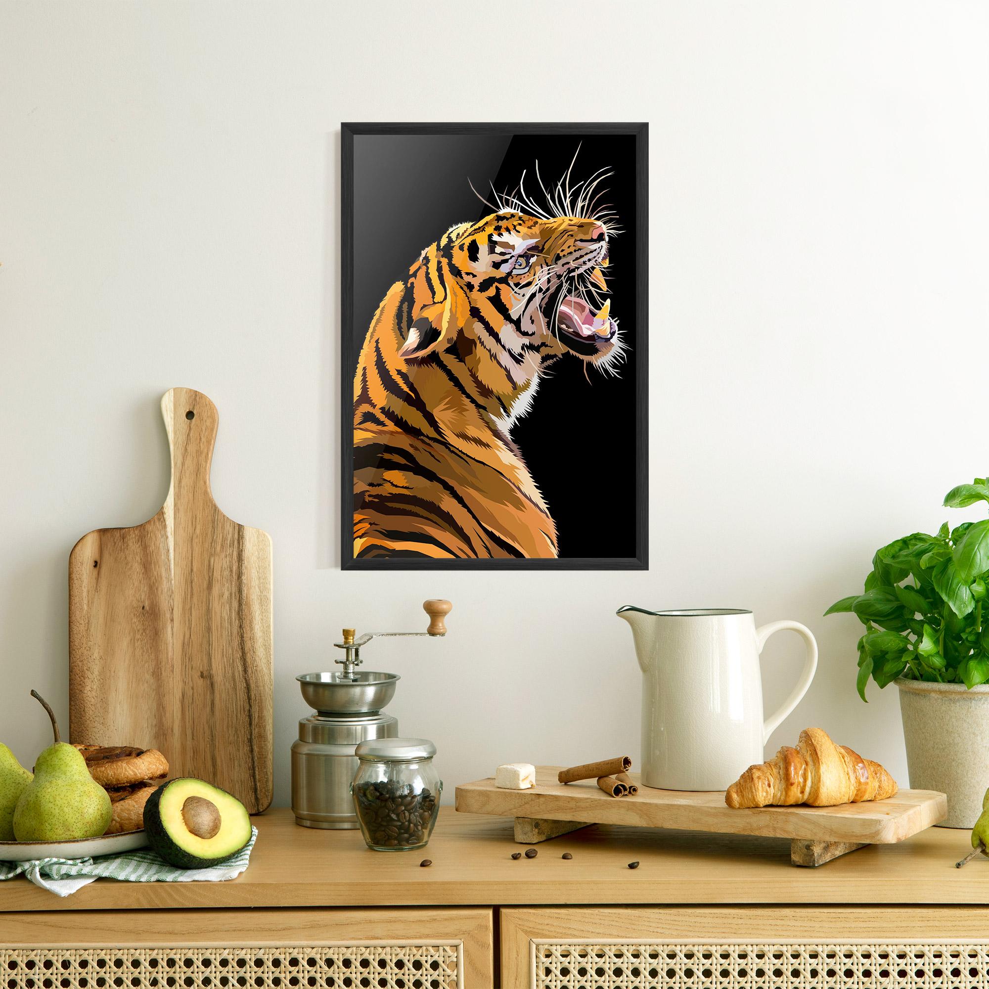 Poster Înrămat Angry Tiger mockup 8