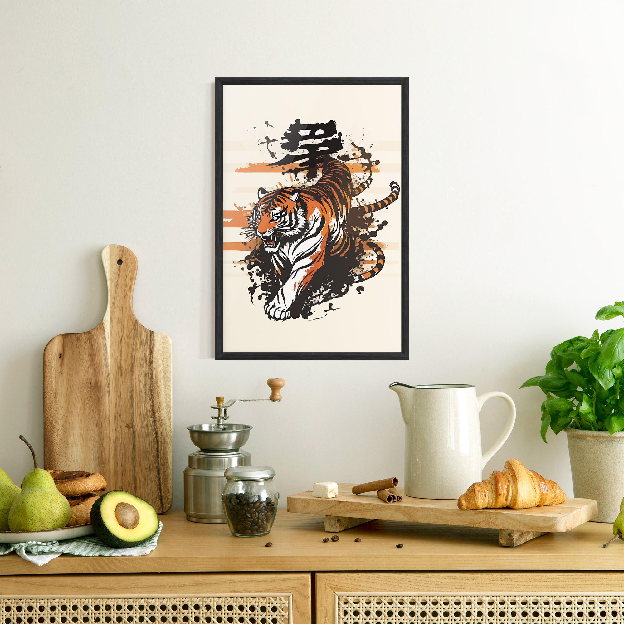 Poster Înrămat Asiatic Tiger mockup 8